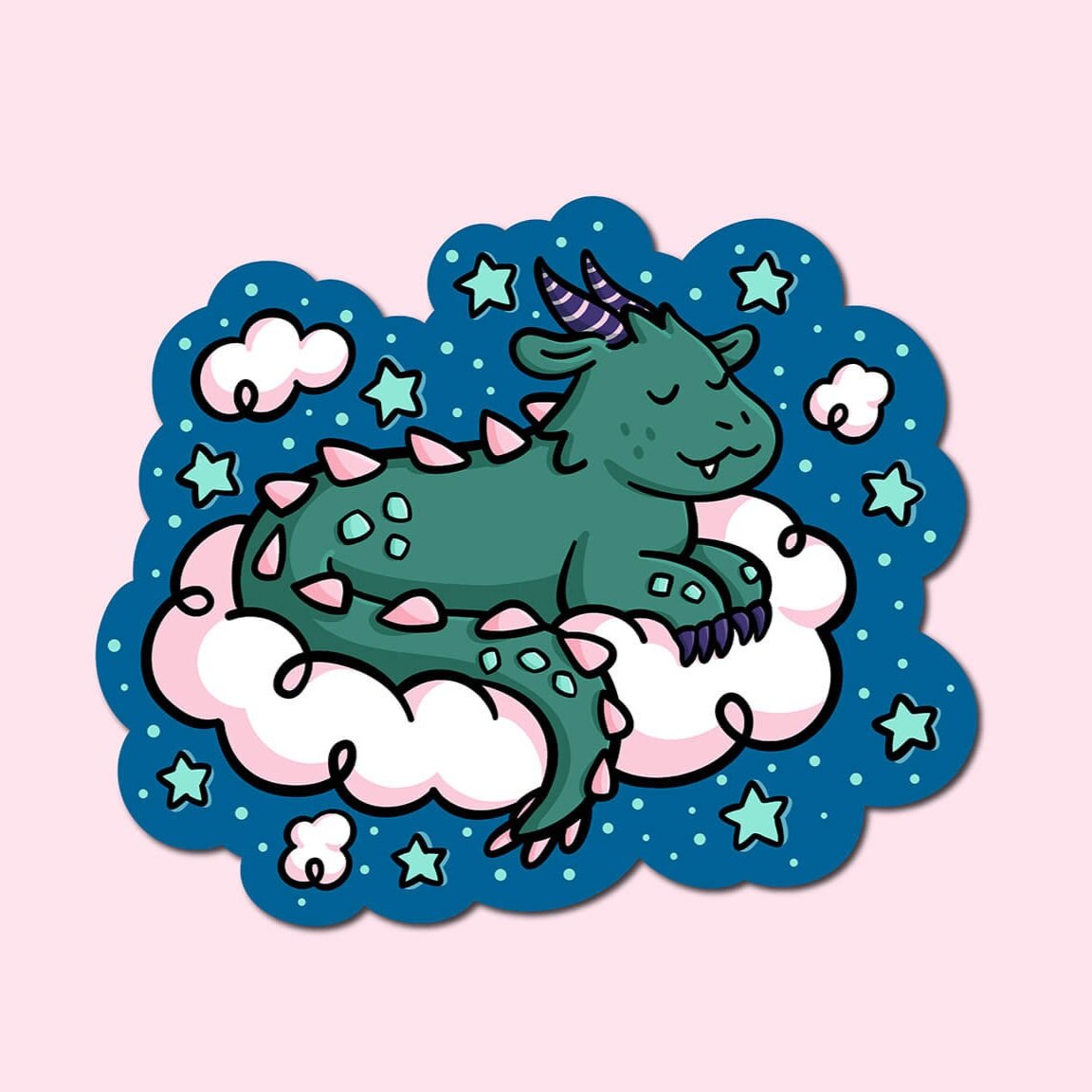 Sleepy Dragon Sticker — Shop Emily M 