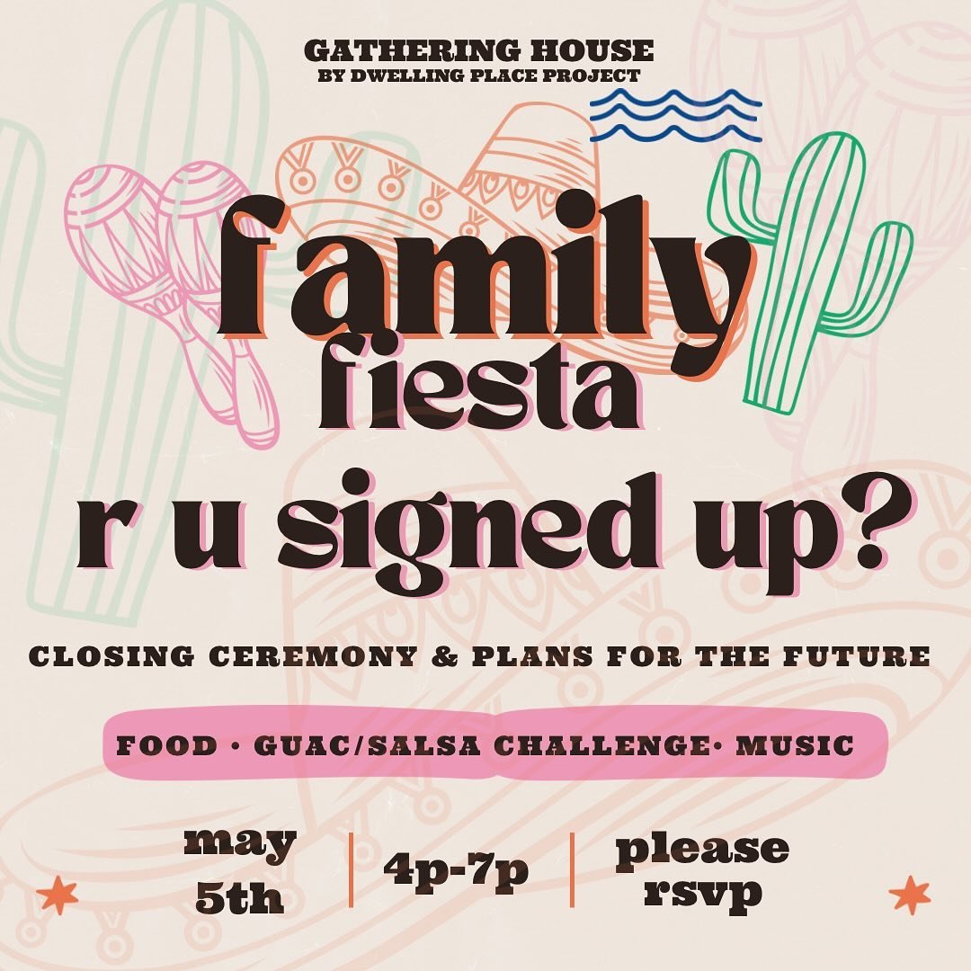 💡CLOSING CEREMONY💡 Catered by Iguana Mia!

We don&rsquo;t want anyone to miss this gathering! 

Family Fiesta!🪅 GH Closing Ceremony &amp; Filling you in on the Future on  Sunday, May 5th 2024 |  4-7pm | Gathering House, 1611 Fowler Street | Fort M