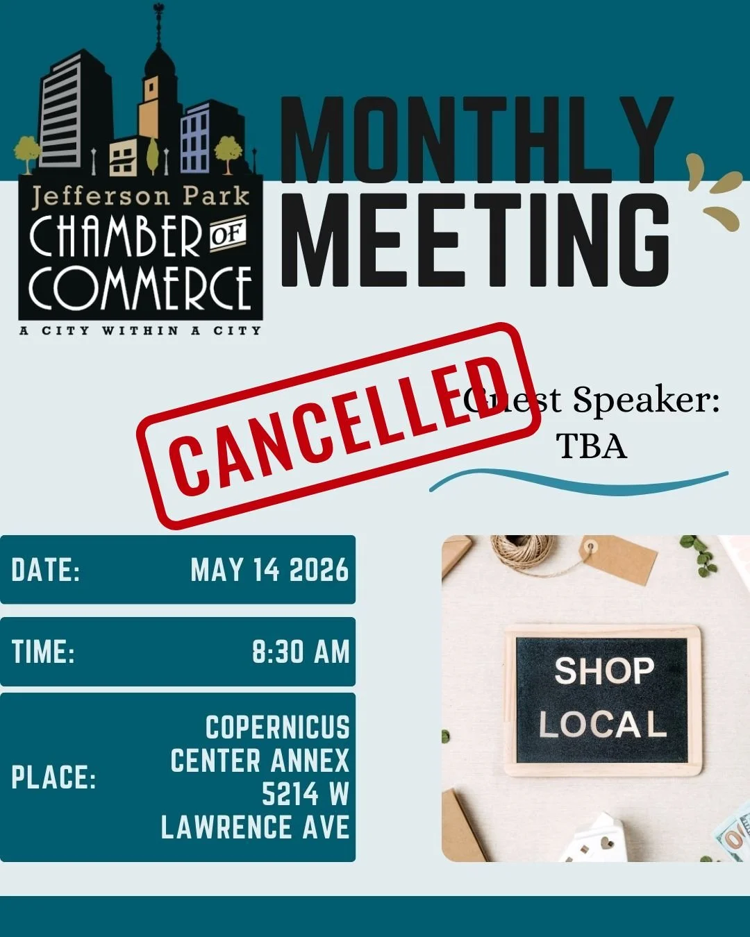 May General Monthly Meeting (Cancelled)