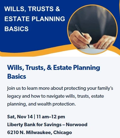 Free Wills and Trust Seminar by Liberty Bank for Savings