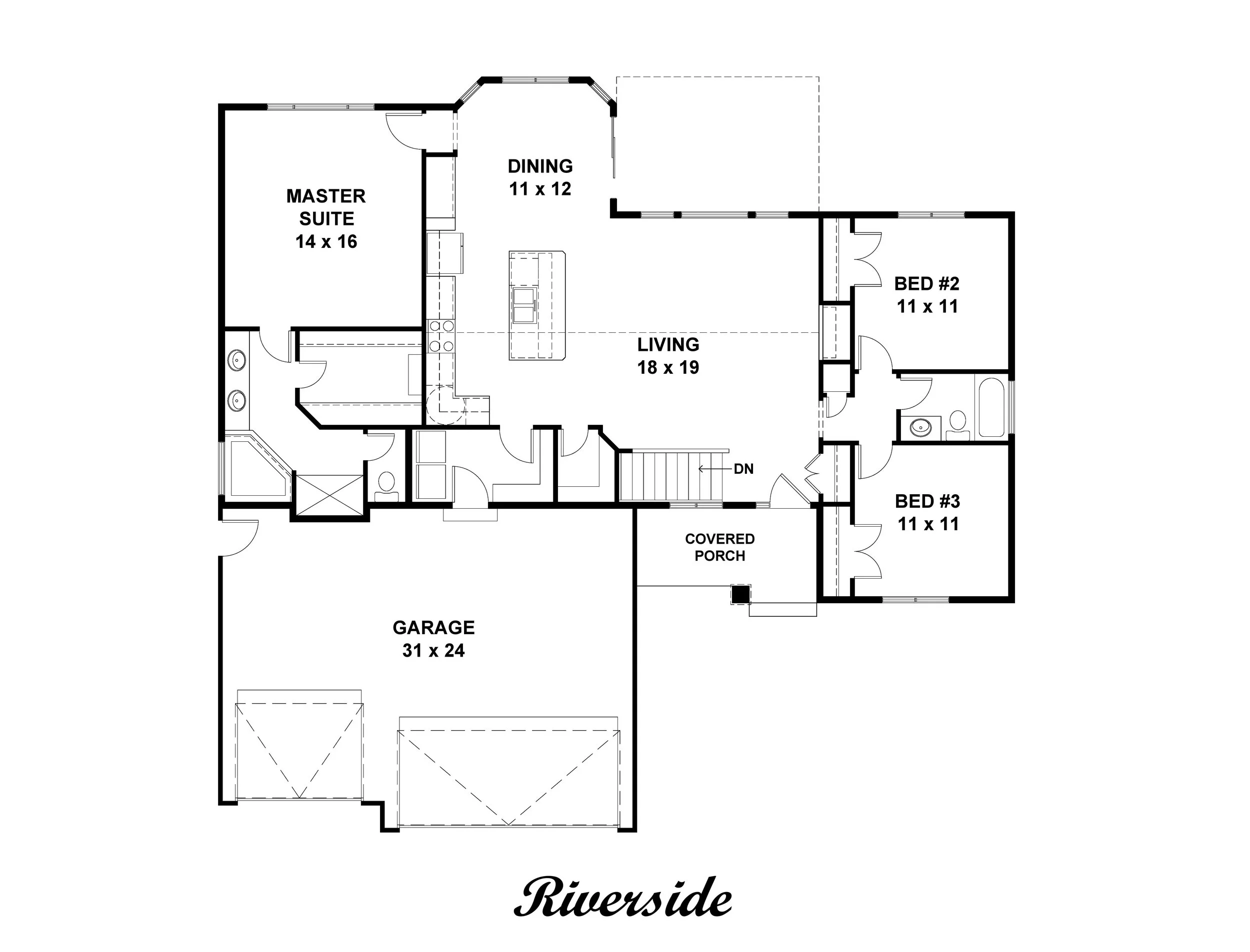 The Riverside (1,613 sq. ft. on main) — Sunset Homes