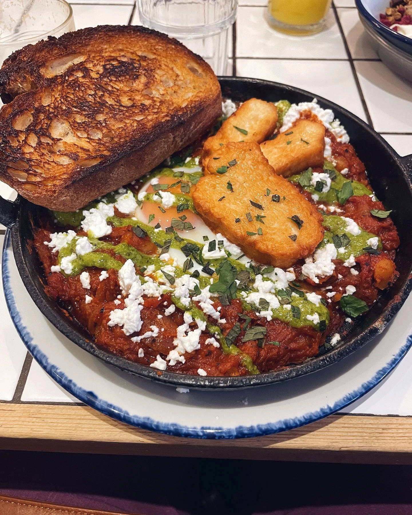 Shakshuka brunch and traditional Sunday roast 👌 otherwise a much needed rest day.