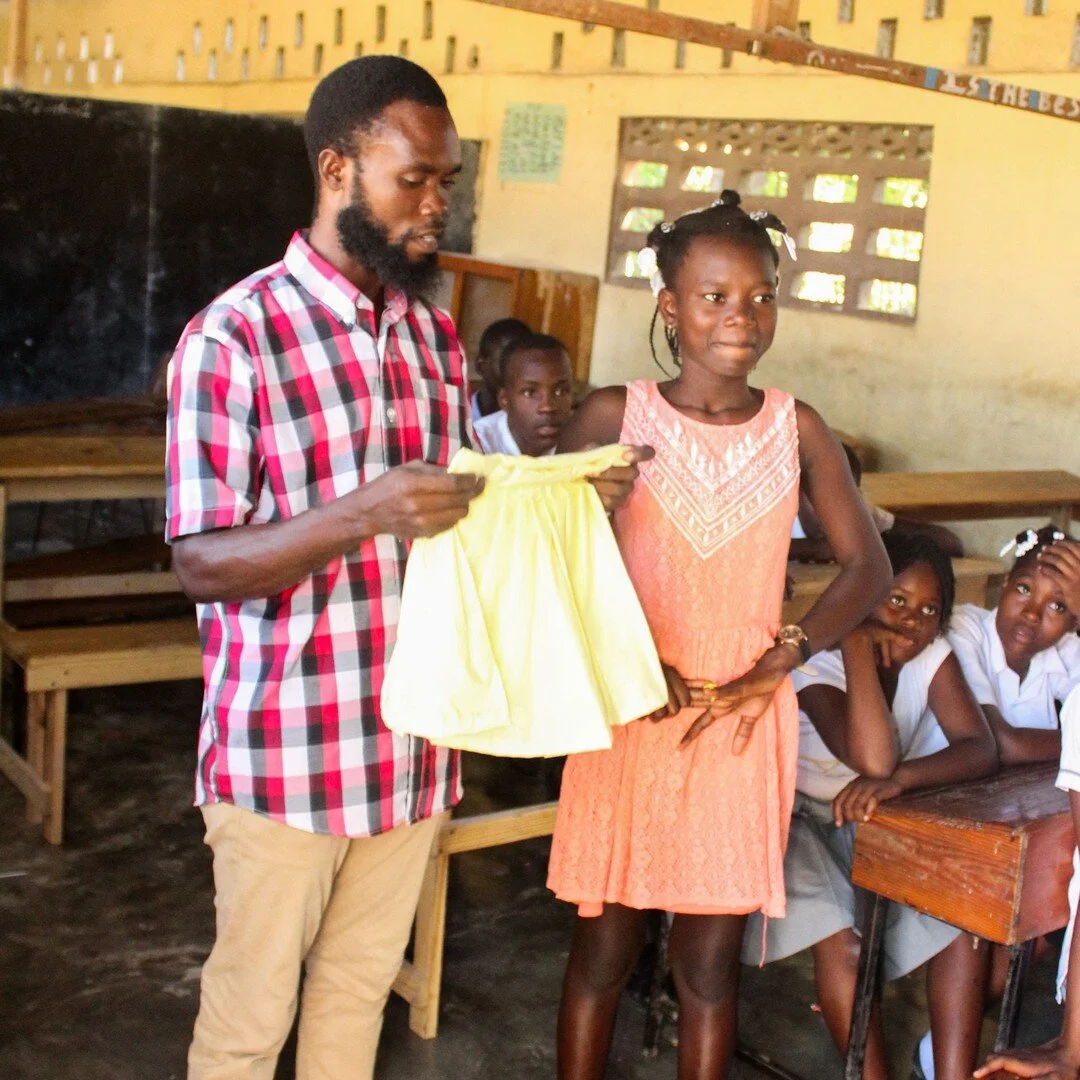 Hello everyone, meet Cherlanda! She is part of our next-gen sewing project. After only 3 months of being in our project, she was able to hand sew 2 dresses for her and her friend that they now wear proudly!
Our students are learning very fast and pr