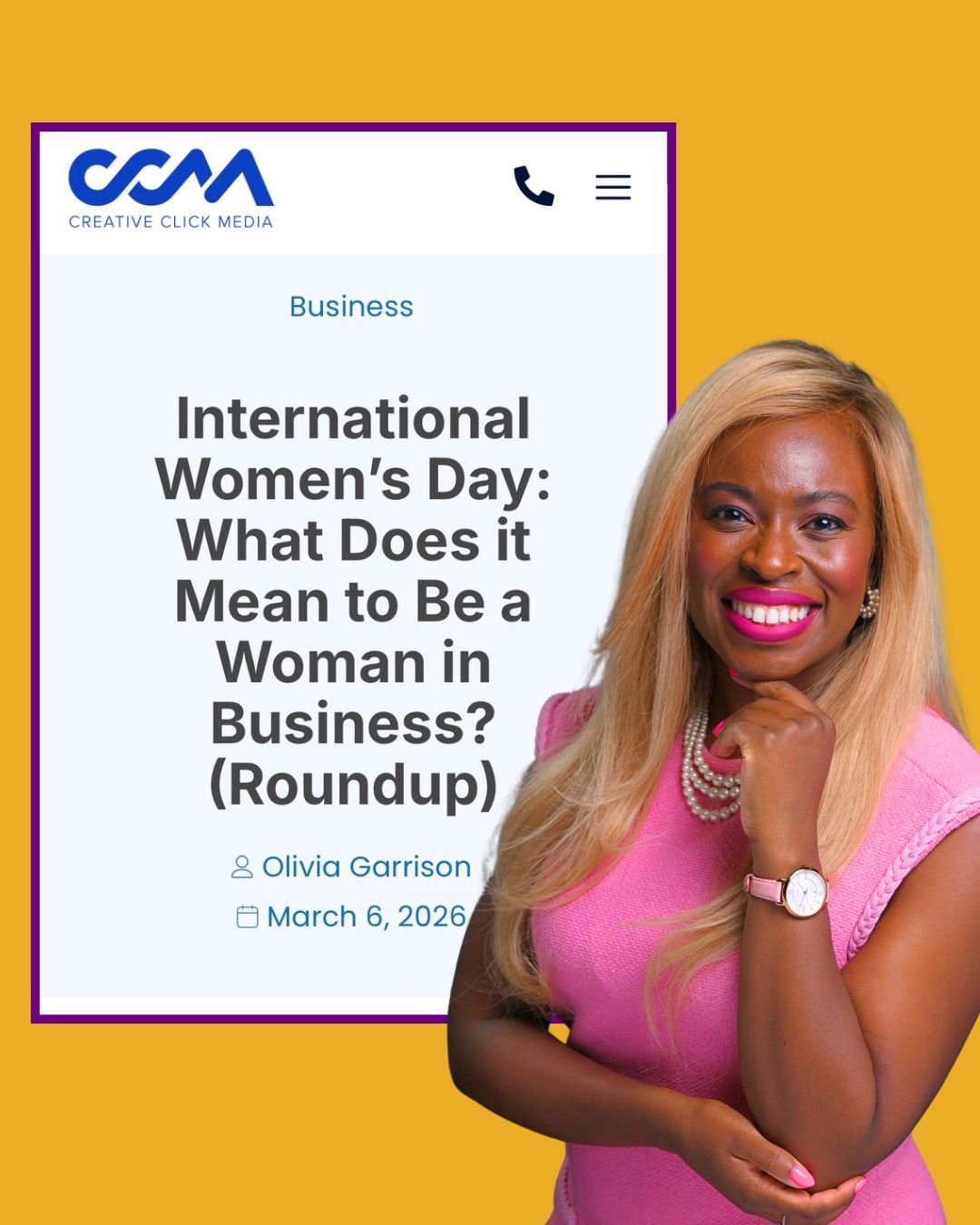 𝗧𝗵𝗮𝗻𝗸 𝘆𝗼𝘂 𝗢𝗹𝗶𝘃𝗶𝗮 𝗚𝗮𝗿𝗿𝗶𝘀𝗼𝗻 𝗮𝗻𝗱 @creativeclickmedia 𝗳𝗼𝗿 𝗳𝗲𝗮𝘁𝘂𝗿𝗶𝗻𝗴 𝗺𝗲!

"Being a woman in business means leading with both heart and head to clearly articulate your mission. It's not all roses and sunshine, bu