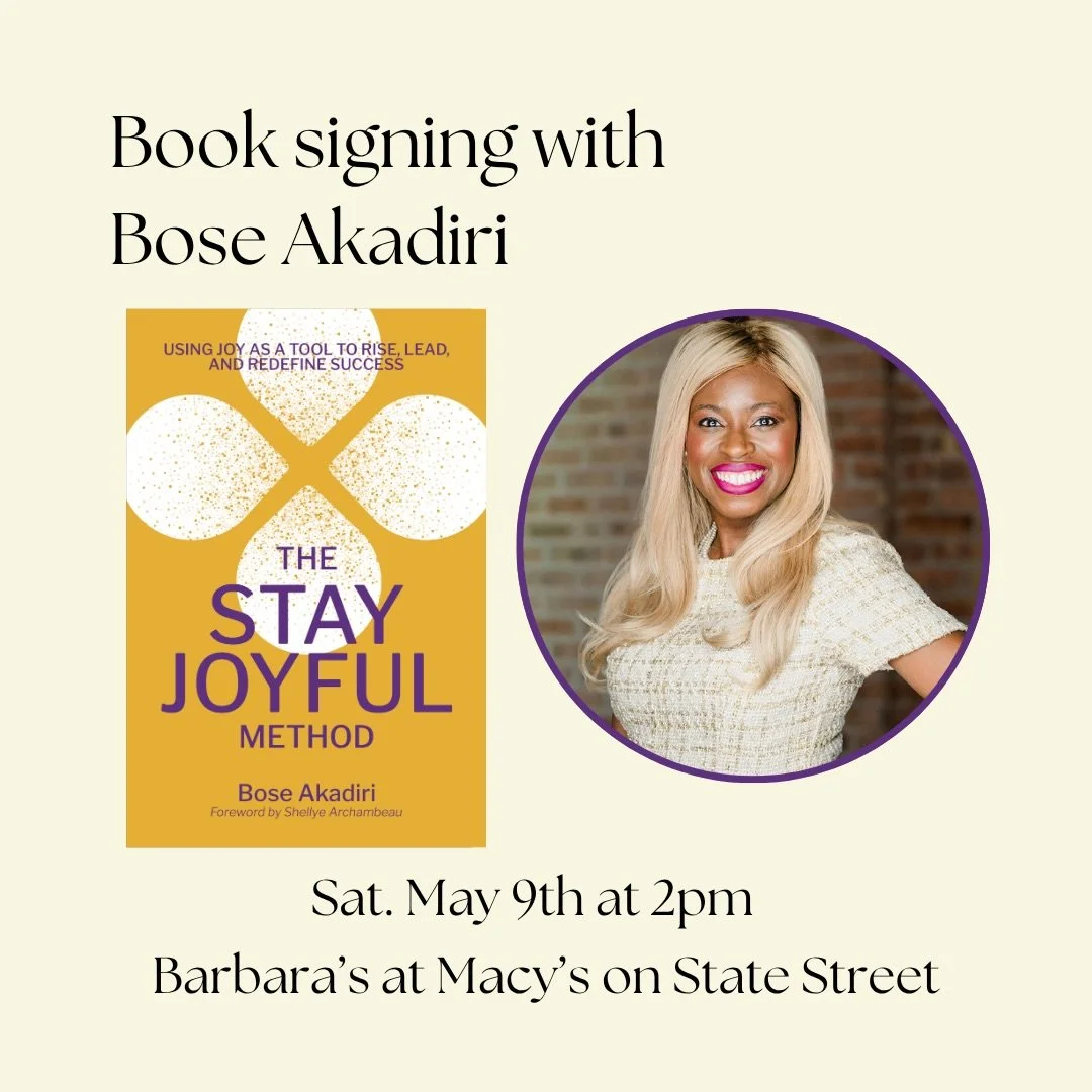 Mother&rsquo;s Day Weekend plans?

My mom is joining me for a book signing at @barbarasonstate inside @macys on State Street in Chicago this Saturday, May 9 at 2pm.

&ldquo;The Stay Joyful Method: Using Joy as a Tool to Rise, Lead, and Redefine Succe