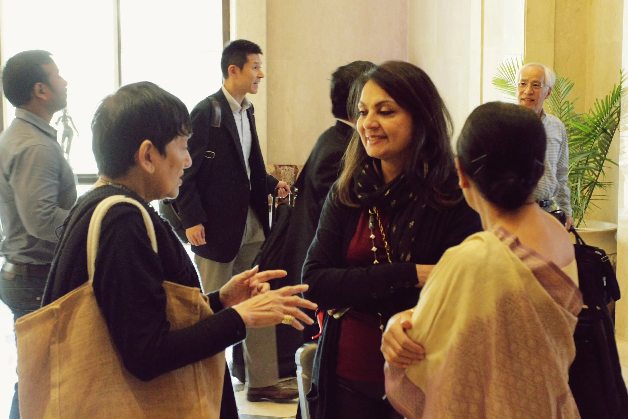 Coonoor Kripalani with fellow authors at the New Delhi World Book Fair in 2015.