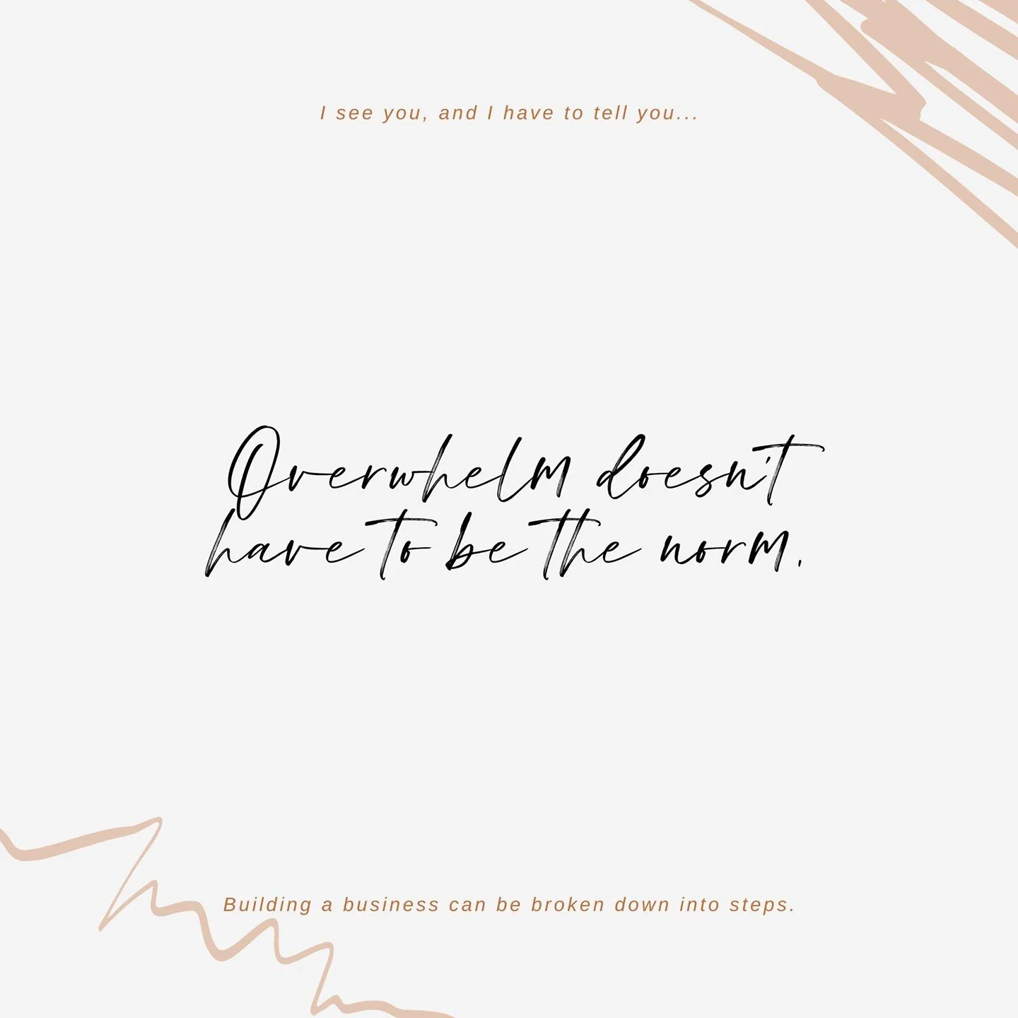 Overwhelm doesn&rsquo;t have to be the norm.⁠
⁠
Normalize simplicity.⁠
⁠
In you life and in your business.⁠
⁠
I specialize in taking complicated things and breaking them down into bite sized chunks and steps, and that&rsquo;s exactly what I&rsquo;m d
