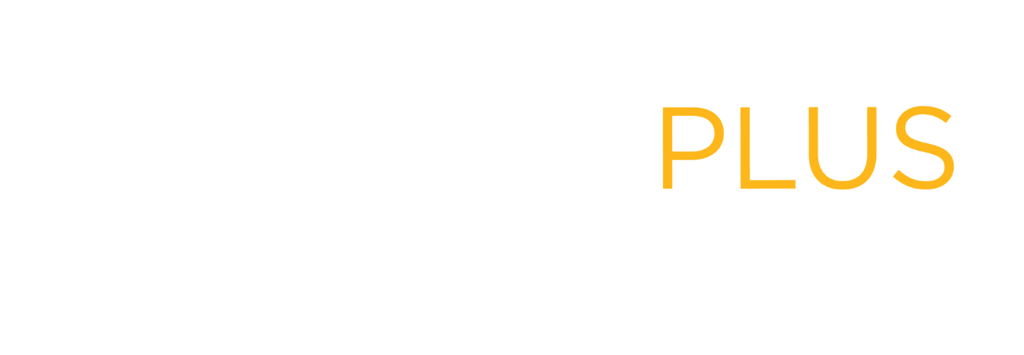 Ultimate Plus paint protection film logo with black background, white and yellow text.