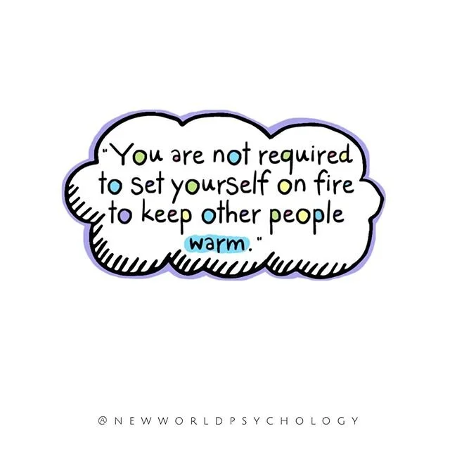 It's ok to give what you can to others but never deplete yourself. Their happiness doesn't depend on your suffering. Take take of yourself because If you burn up you'll never be able to be there.
.
.
.
www.newworldpsychology.com
Evanston, Illinois 🌼
