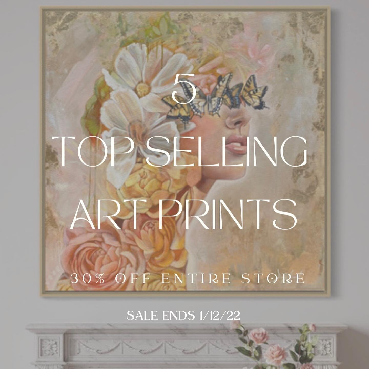 My top 5 selling art prints ✨ now available with 30% off to celebrate the holiday season. Can be packaged as a gift for a loved one. The gift of art is always giving 🎨🎁💝🌸🤍