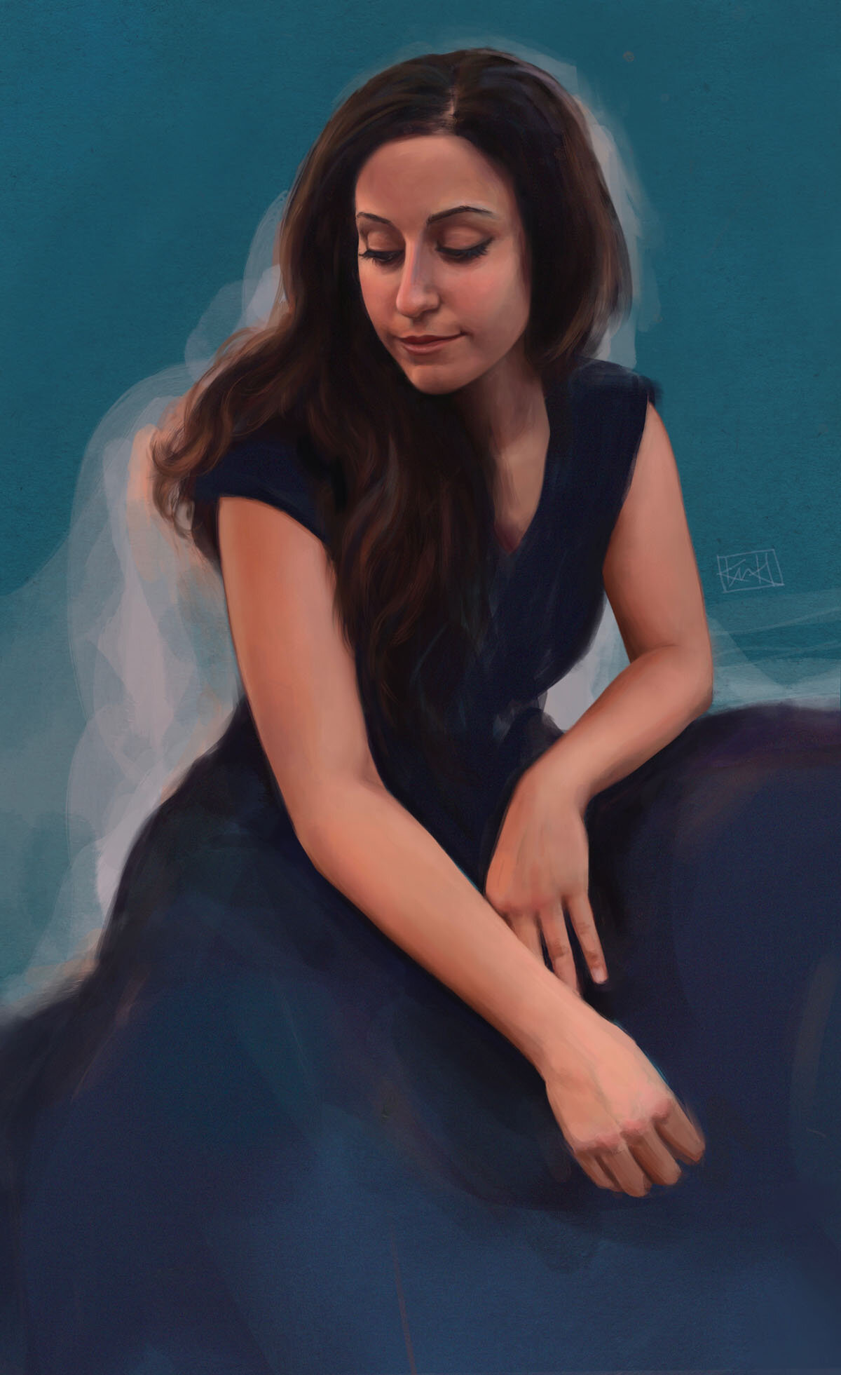 portrait commission - digital painting- danielle