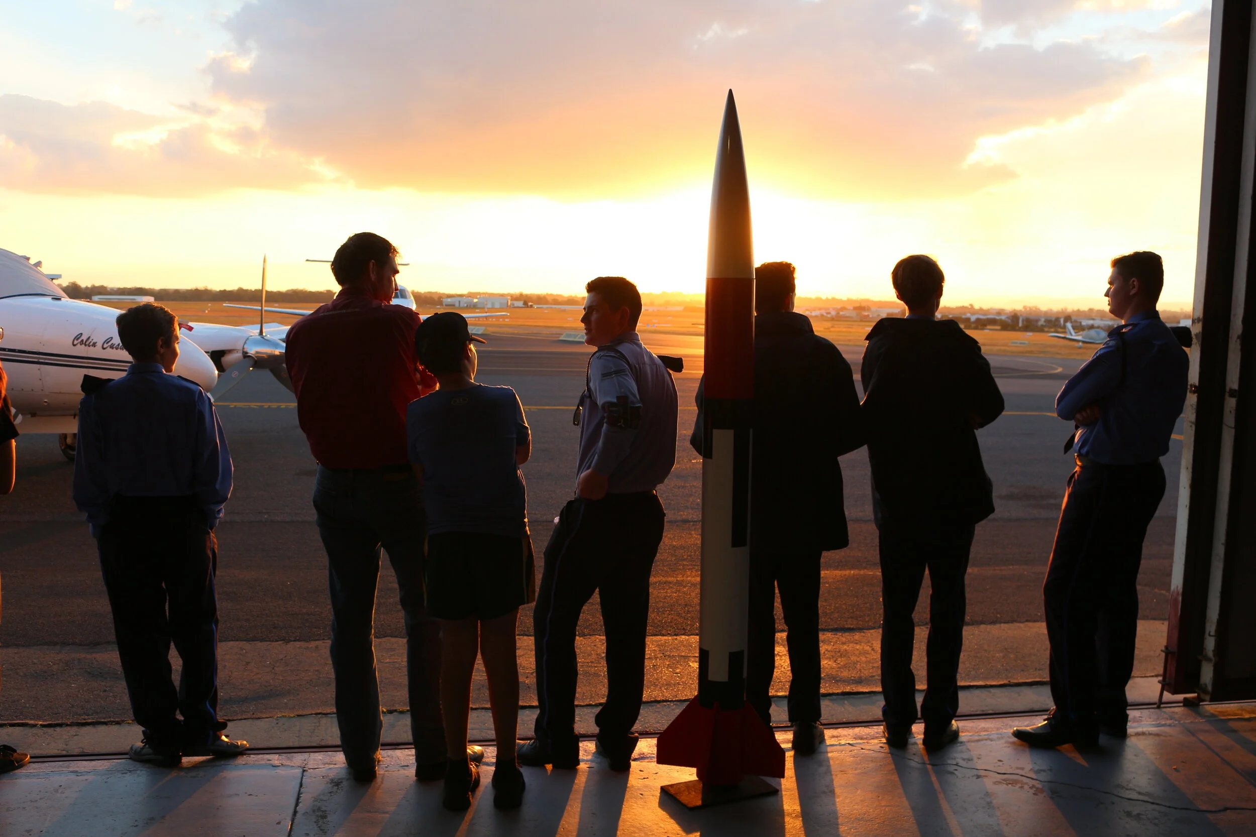 Sunset with rocket.JPG