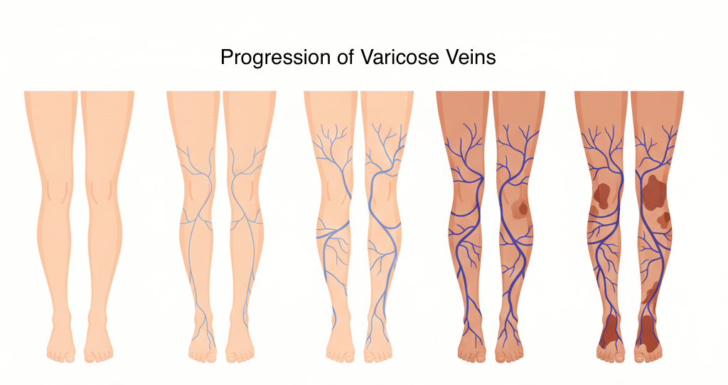 normal vein vs varicose vein