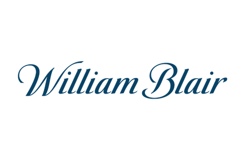 william blair logo of navy scriptive text