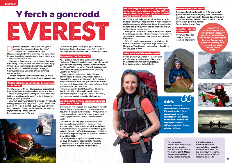 Tori poses in Magazine clipping from Hwyl hr Haf