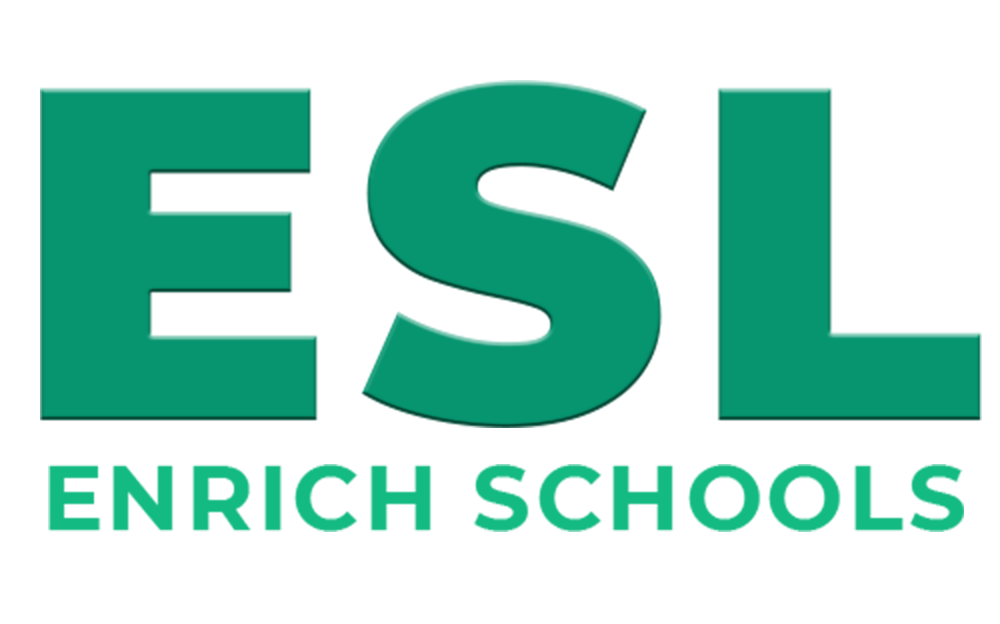 ESL enrich schools logo with bold green text