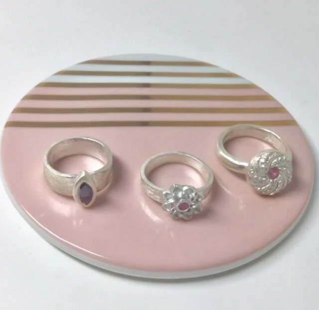 Silver clay rings made by students.jpg