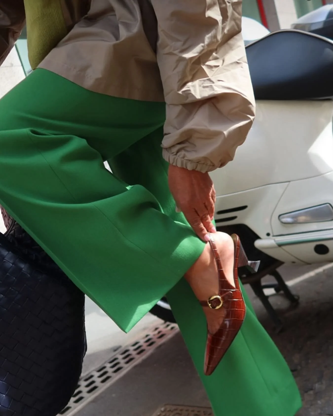 Effortless charm by @graceghanem in our Chocolate Printed Natalia Slingback

Link in bio.