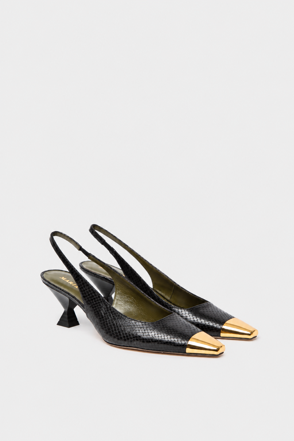 Black Penelope Snake Print Slingback