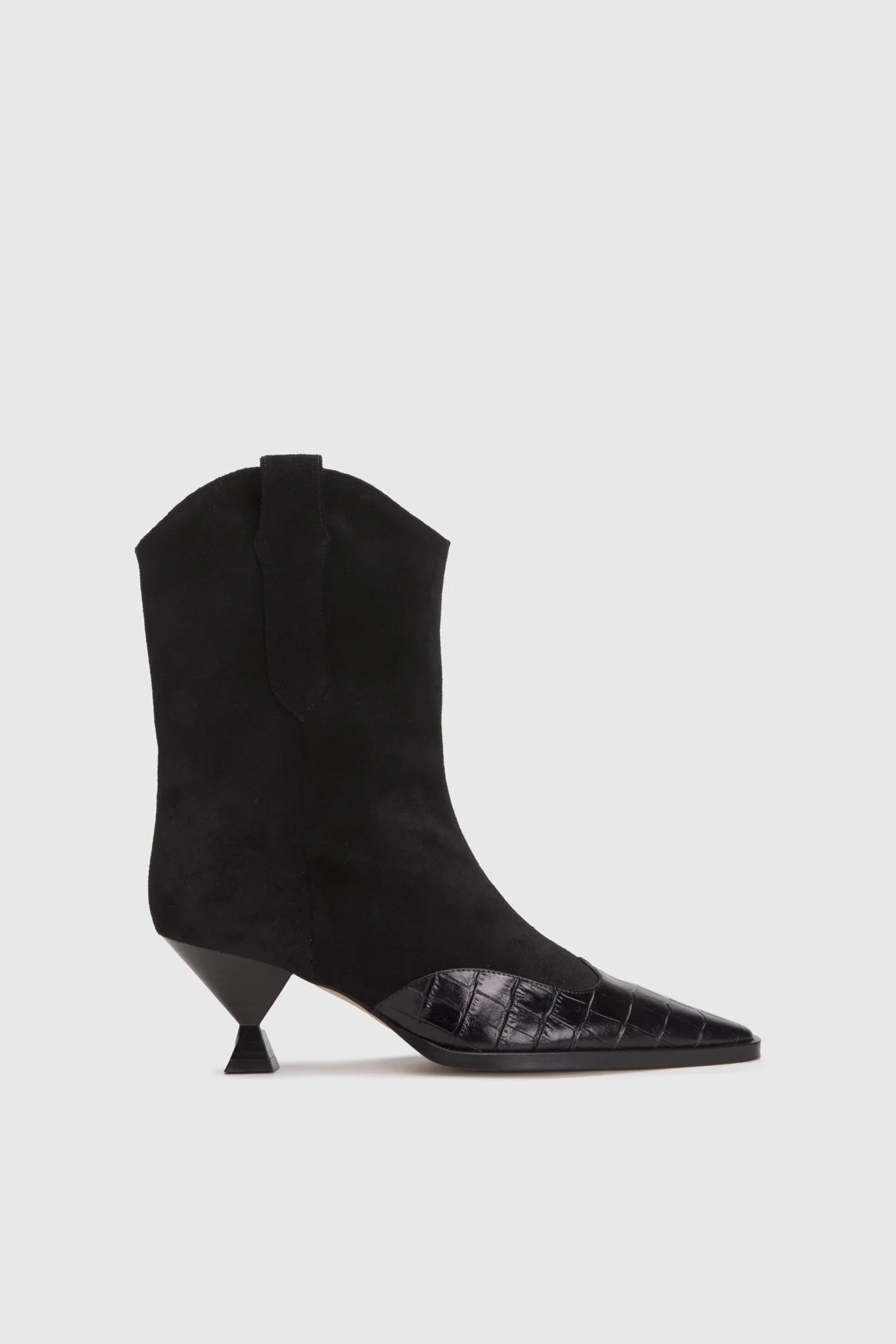 Black Printed Croc Nila Boot