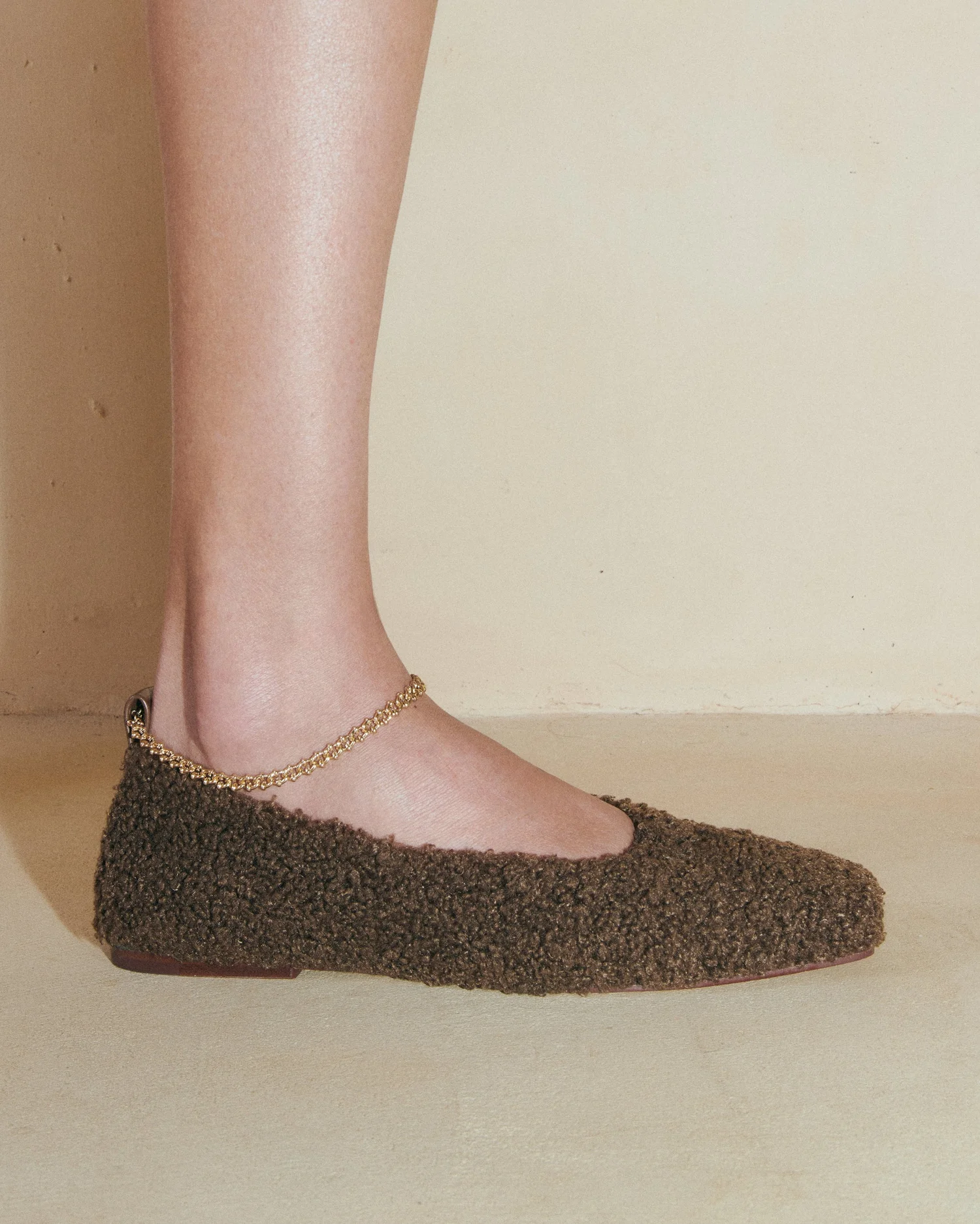 Chocolate Teddy Augusta Ballet Flats — MARIA LUCA