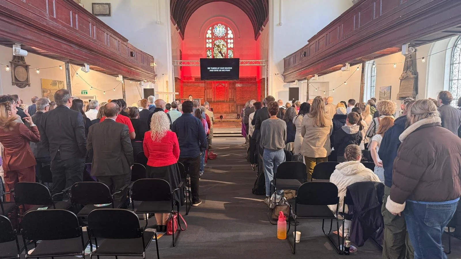 People standing in a church