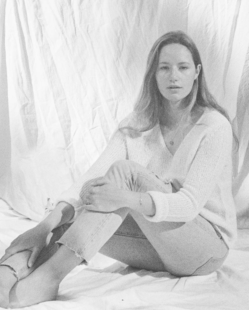 Softness it seems
Is an acts of defiance - 
a quiet revolution.
- w.b. Night 

.
.
@emmablnct staying warm in one of our favorite V neck sweaters 
&mdash;&mdash; made with 100% alpaca wool
 
#madetolast #softness