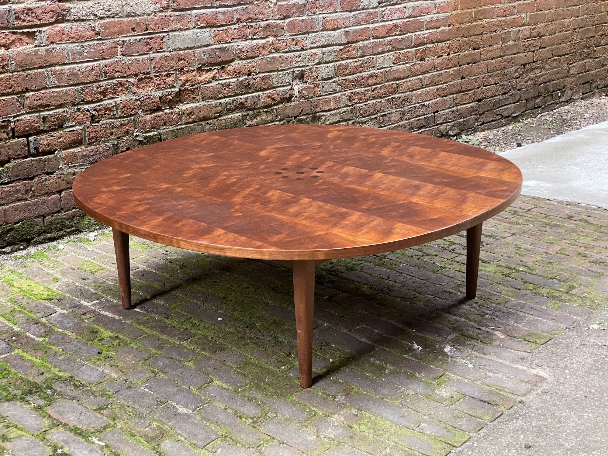 Kipp Stewart for Drexel Walnut and Rosewood Inlay Coffee Table
