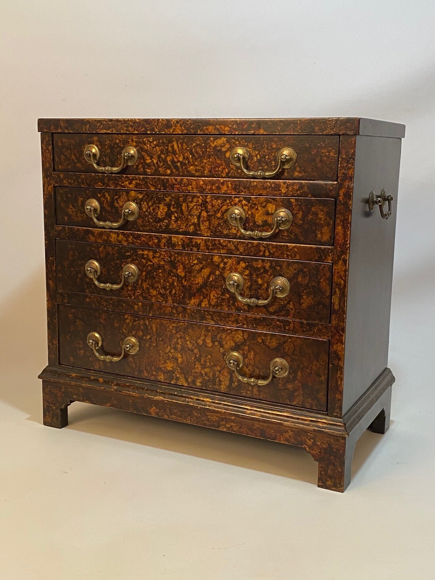 Mini Faux Finish Tortoise Shell Chippendale Style Dresser