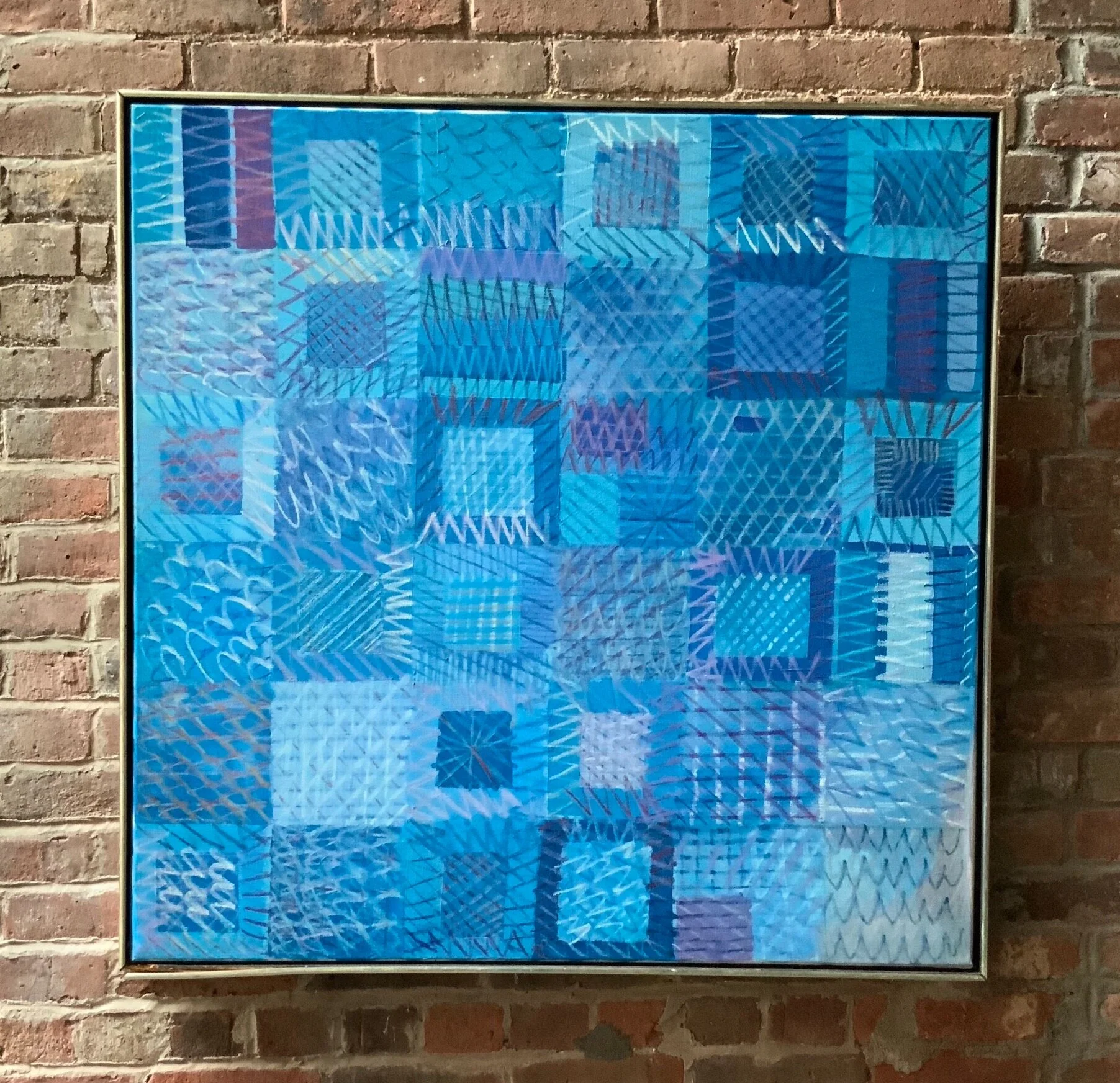 1970s Blue Infinity 1 Abstract Painting