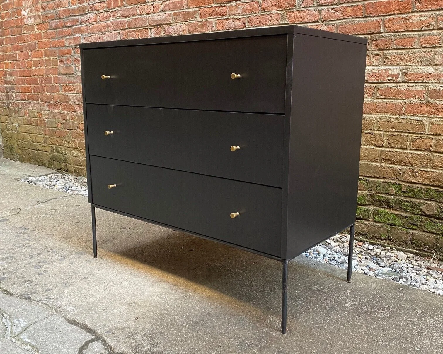 Early Paul McCobb Planner Iron Base Three-Drawer Dresser