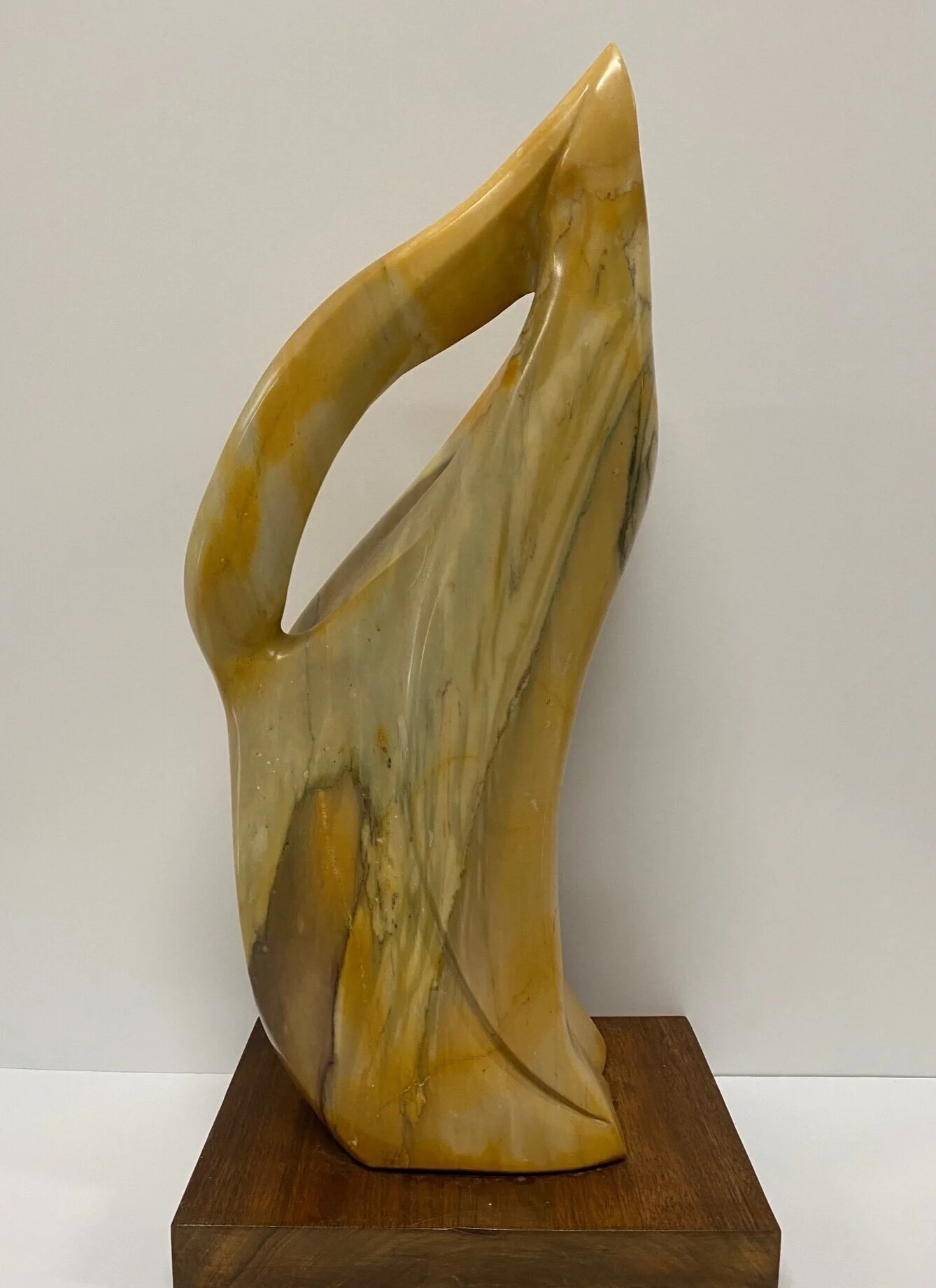 Mexican Amber Onyx Postmodern Flame Sculpture