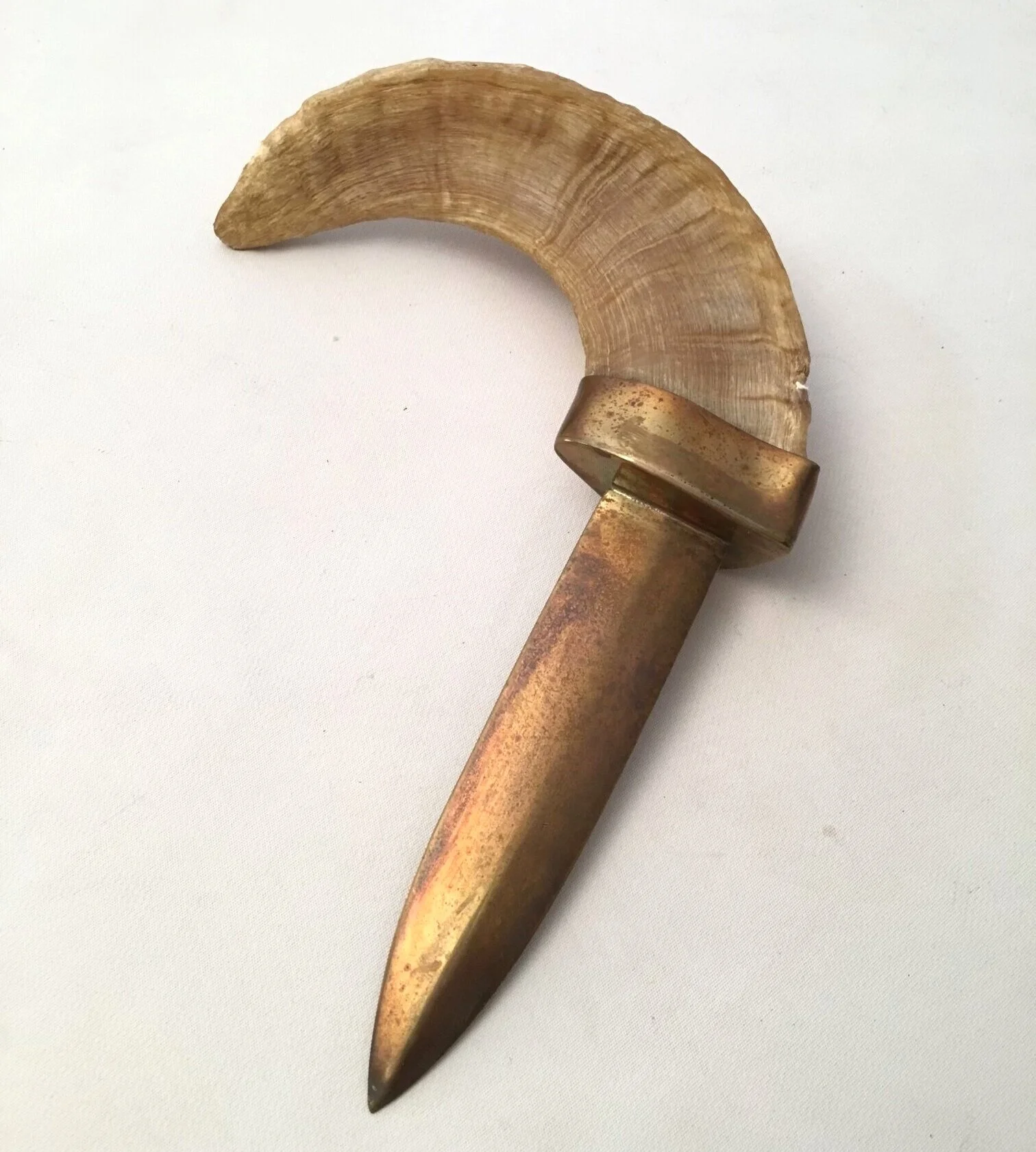 Brass and Ram's Horn Letter Opener