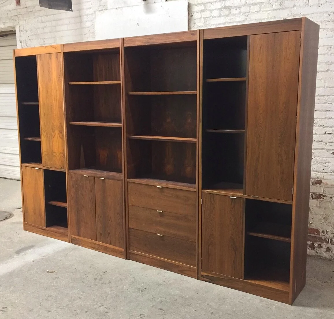 Four 1970s Danish Rosewood Bookcase Cabinets