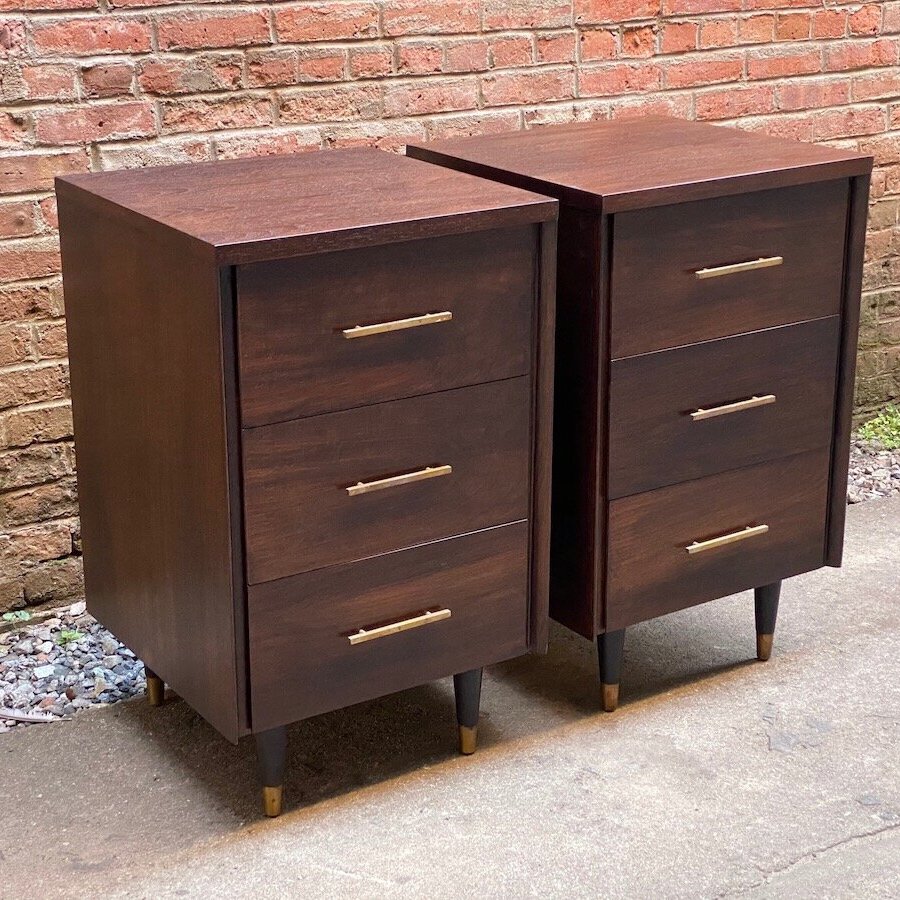 John Stuart Walnut End Tables, Pair