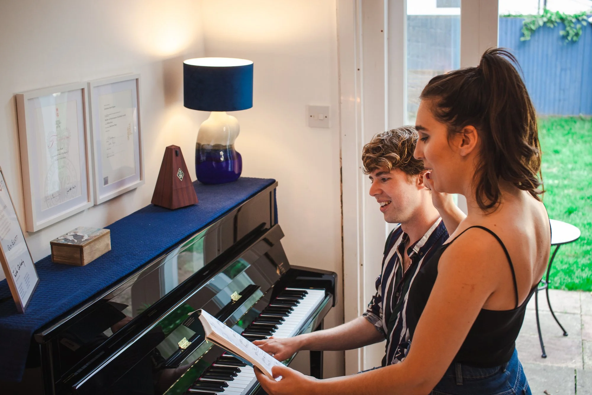 Music students rehearsing
