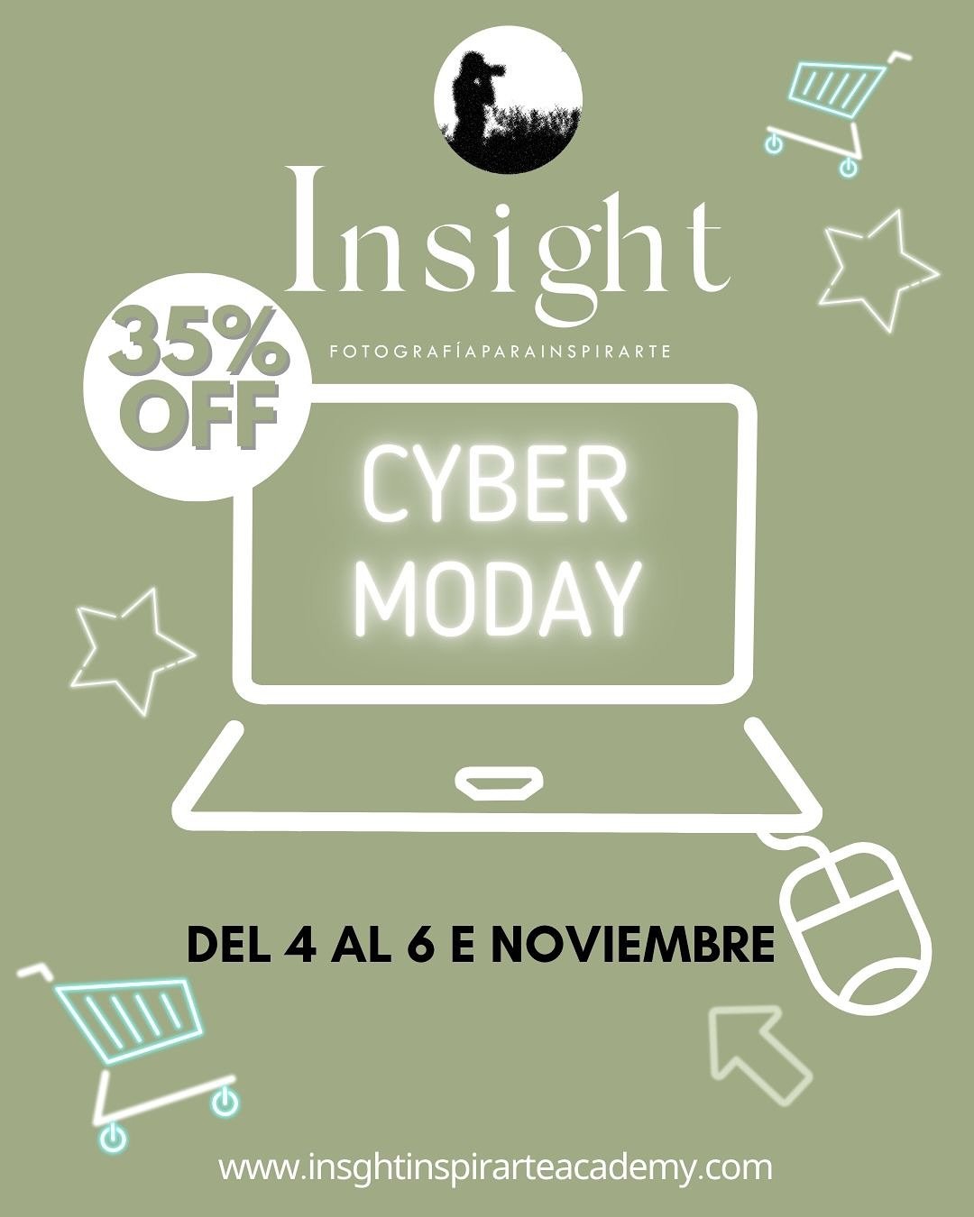 &iexcl;Aprovech&aacute; CYBERMONDAY con un 35% OFF! 🚀✨⁣

Solo por 72 horas, obten&eacute; acceso a nuestros videotutoriales de edici&oacute;n y lleva tu fotograf&iacute;a al siguiente nivel.
⁣
📅 Oferta v&aacute;lida hasta el mi&eacute;rcoles
🛒 Us&
