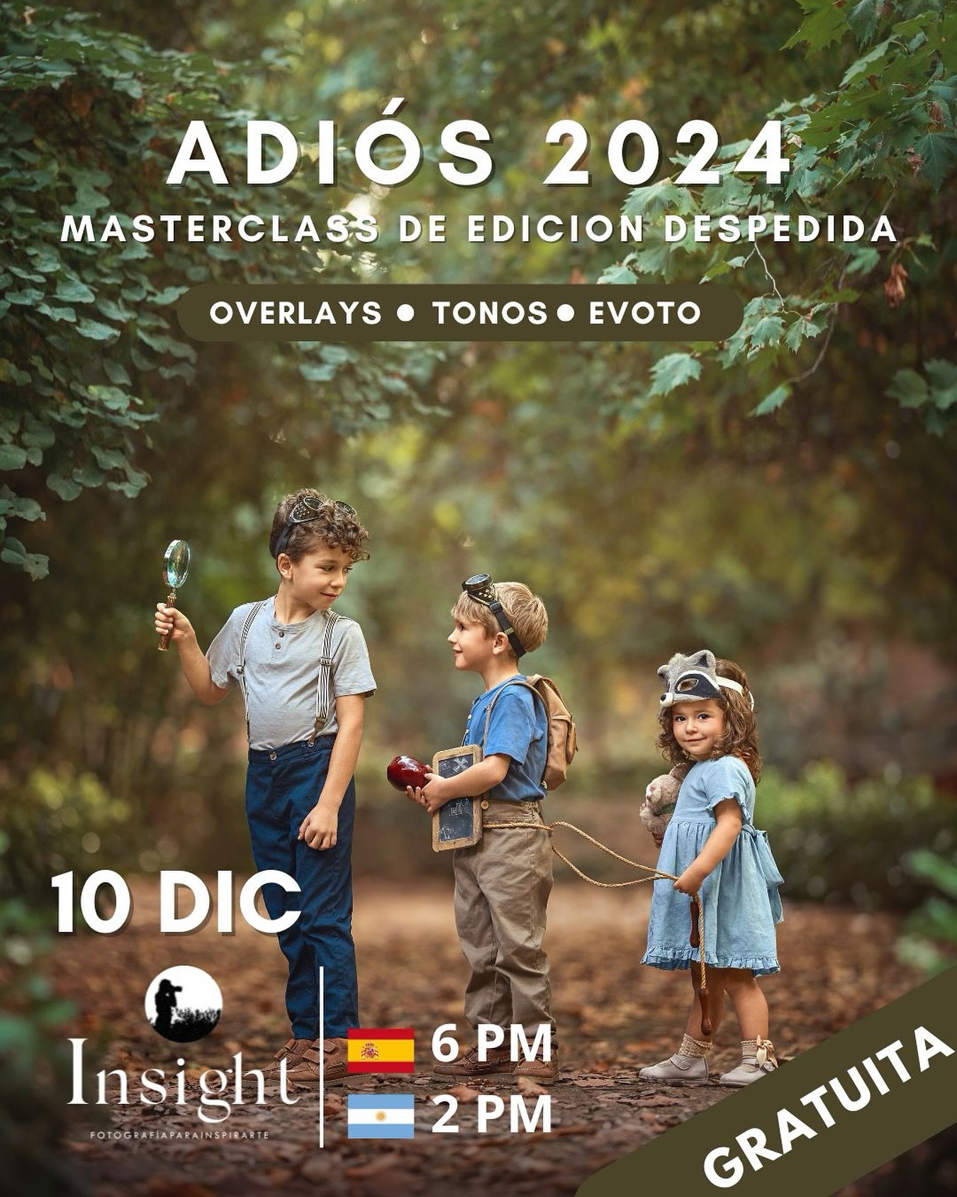 &iexcl;Querida comunidad de @insight.inspirarte! 🎉 Para cerrar este a&ntilde;o incre&iacute;ble, los invitamos a una clase de edici&oacute;n online totalmente gratis. Vamos a compartir este momento especial con todos ustedes el 10 de diciembre, a la