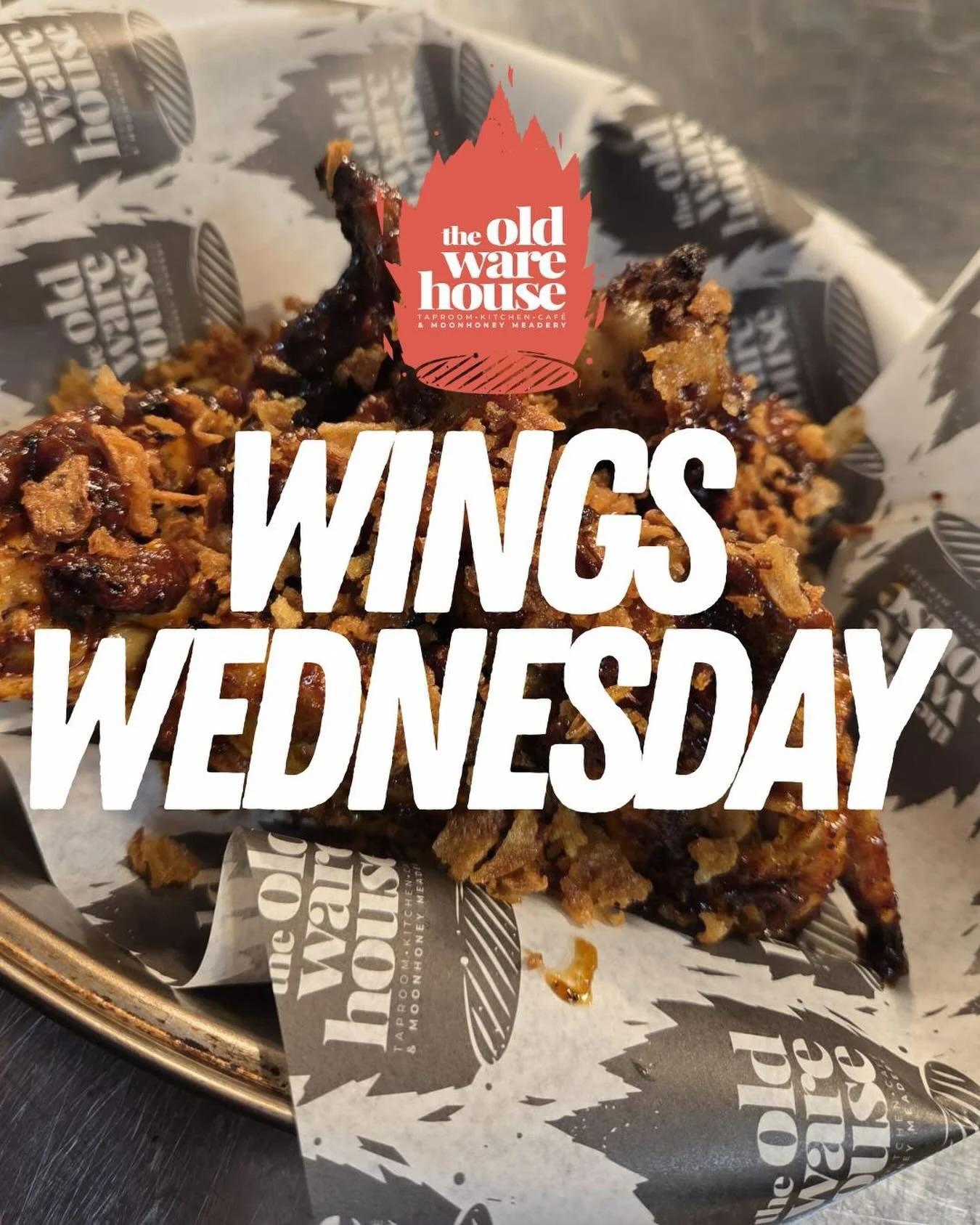 🍗 Wings Night 🪽

Pair 1lb Wings with @moonhoneymead &lsquo;s new Hazy Pale (Elf Juice) for &pound;12!

Tonight only! 
&bull;
&bull;
&bull;
#moonhoney #theoldwarehouse #meadindevon #localproduce #kingsbridge #devon #foodie #cheers #instafood #drinkl