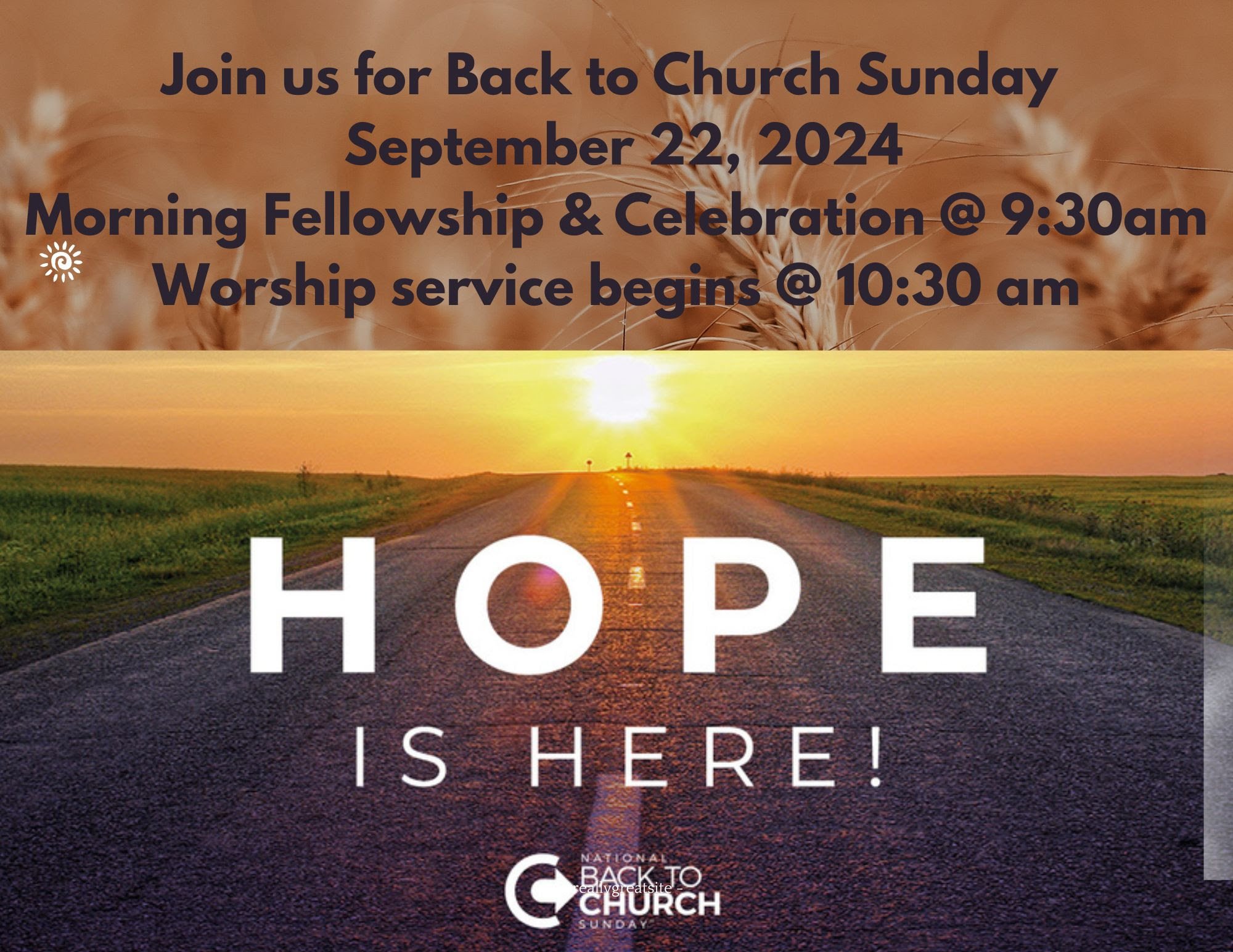 Back to church Sunday