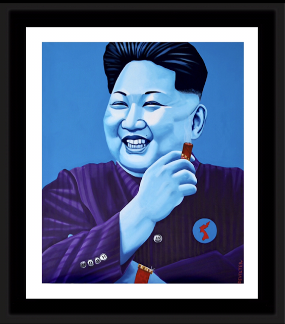 Framed 'Kim Jong-Blue' - Limited Edition Lithograph by Christian Develter (Copy)
