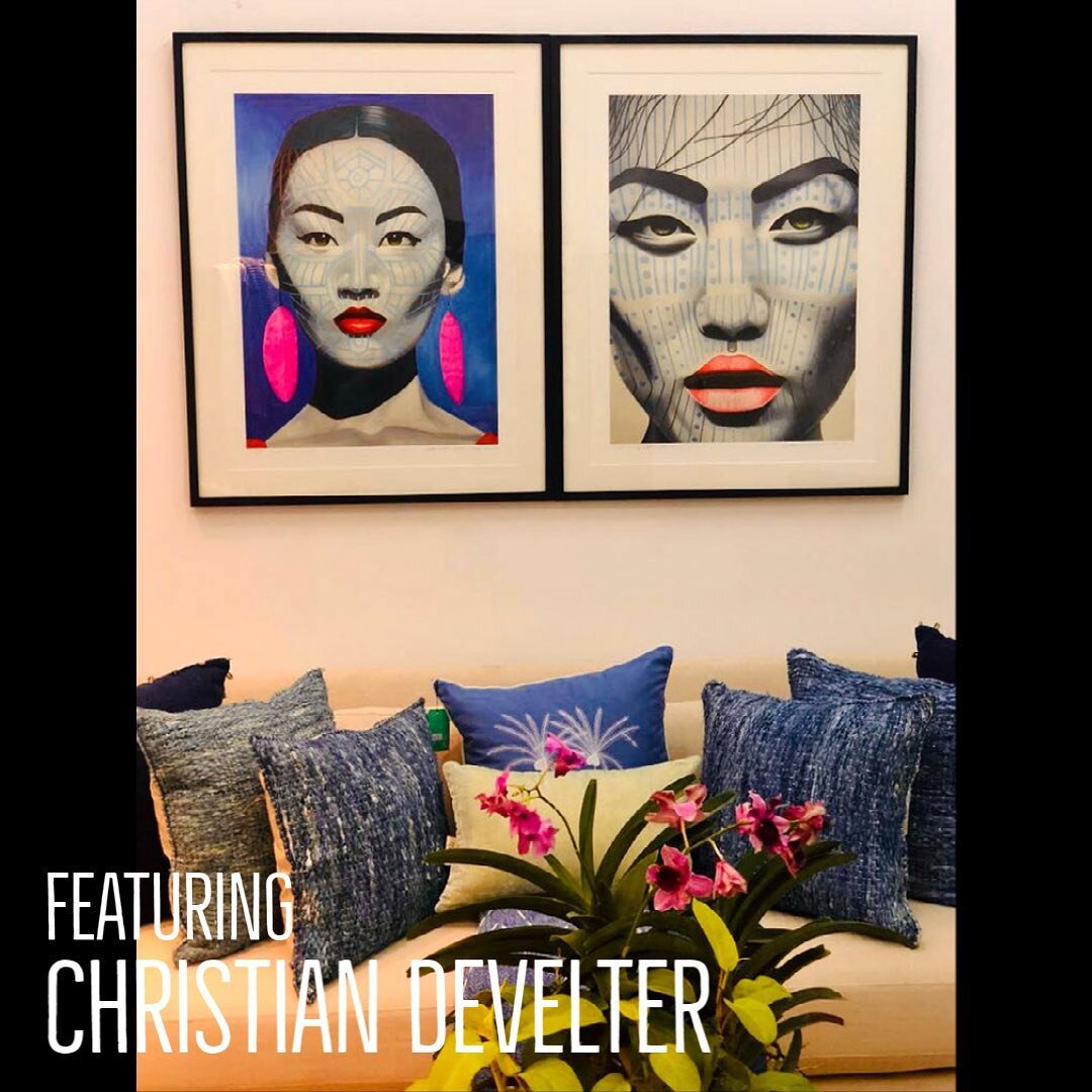 Christian Develter&rsquo;s &lsquo;Chin Series&rsquo; Lithographs in pride of place at the beautifully curated home &amp; accessories store Paradise Home 💗💜💙⁣
⁣
✦ Bringing Artistic Collaborations Alive ✦