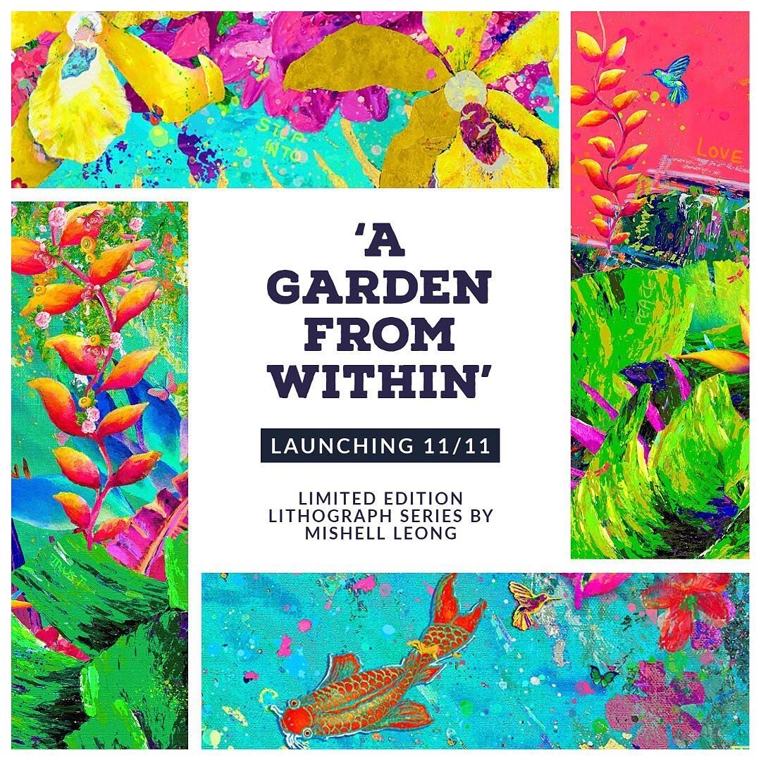 ✦ We are delighted announce Mishell Leong&rsquo;s Limited Edition Giclée Collection - &lsquo;A Garden From Within&rsquo; is launching online tomorrow 11/11 ✦⁣
⁣
𝘈 𝘶𝘯𝘪𝘲𝘶𝘦 𝘣𝘰𝘥𝘺 𝘰𝘧 𝘸𝘰𝘳𝘬 𝘤𝘰𝘮𝘱𝘳𝘪𝘴𝘪𝘯𝘨 𝘰𝘧 𝘮𝘢𝘨𝘪𝘤𝘢𝘭 𝘦𝘭𝘦𝘮