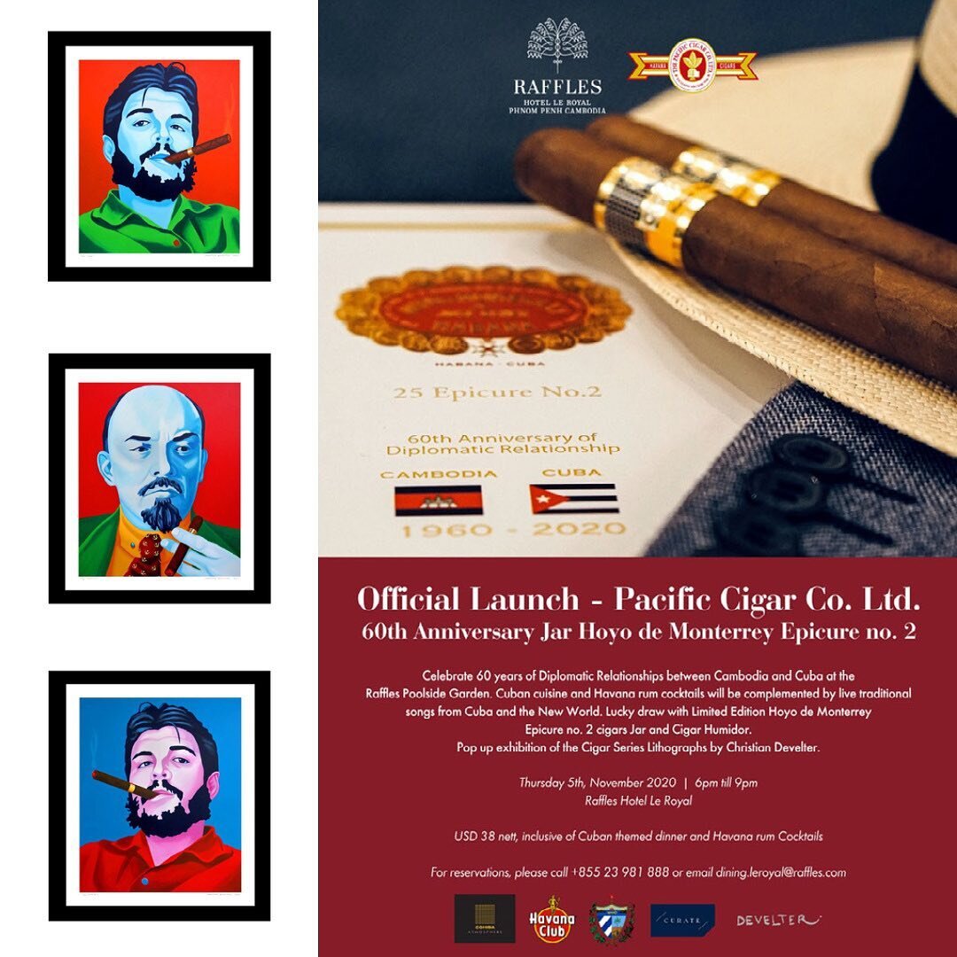 ✦ We are delighted to announce the debut of Christian Develter&rsquo;s latest editions to his world renowned &lsquo;Cigar Series&rsquo; launching at Raffles Hotel Le Royal on Thursday 5th November 2020 in collaboration with Cohiba Atmosphere Phnom Pe