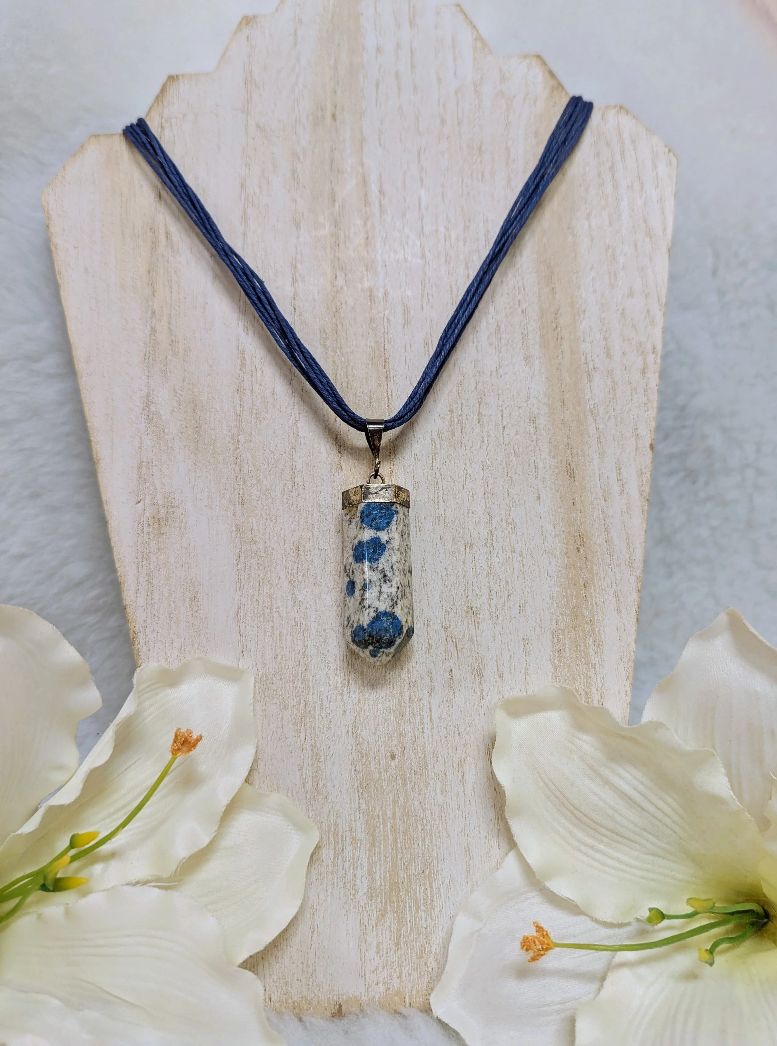 K2 Pendant on Fabric Necklace.