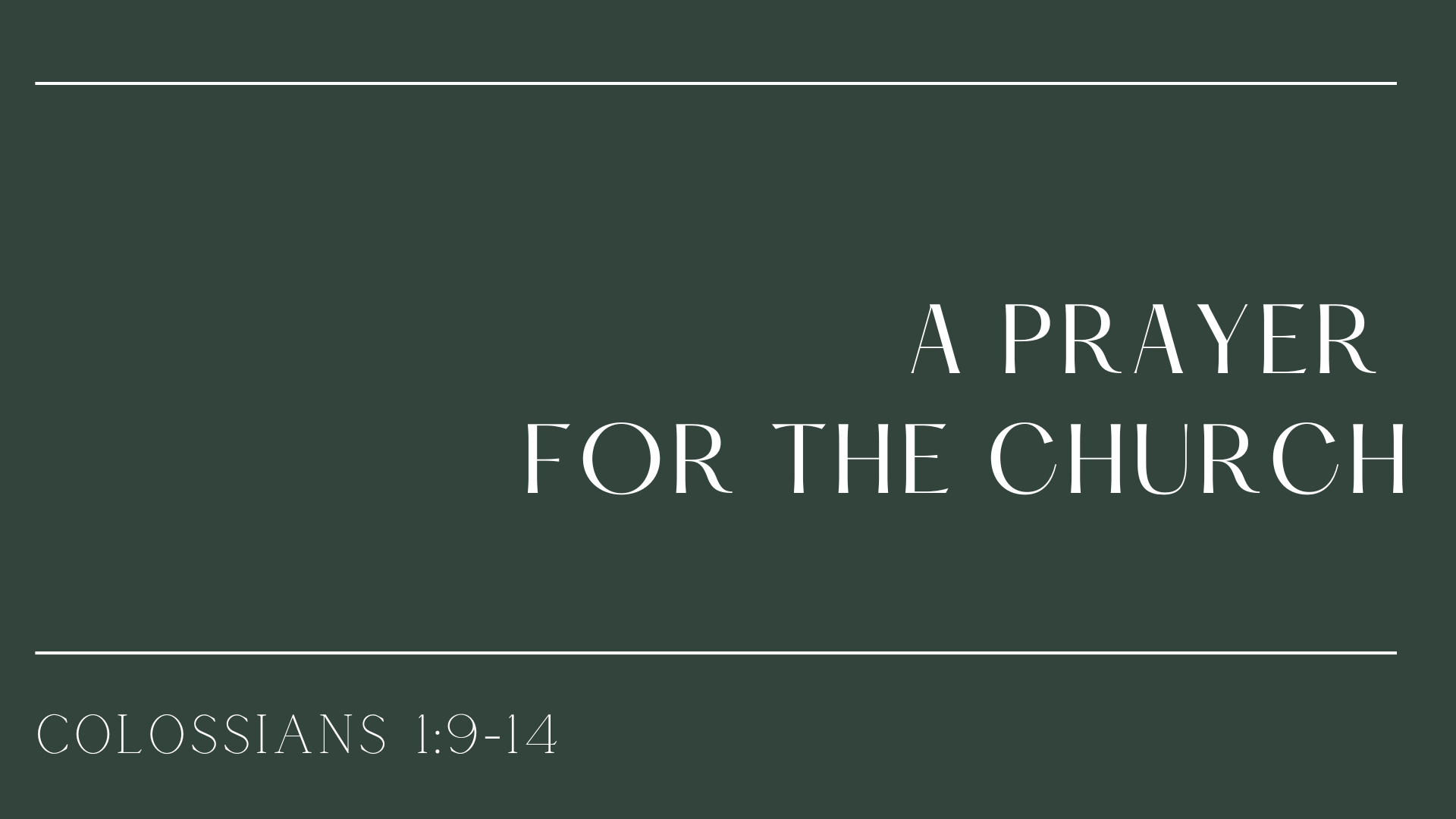 A Prayer for the Church