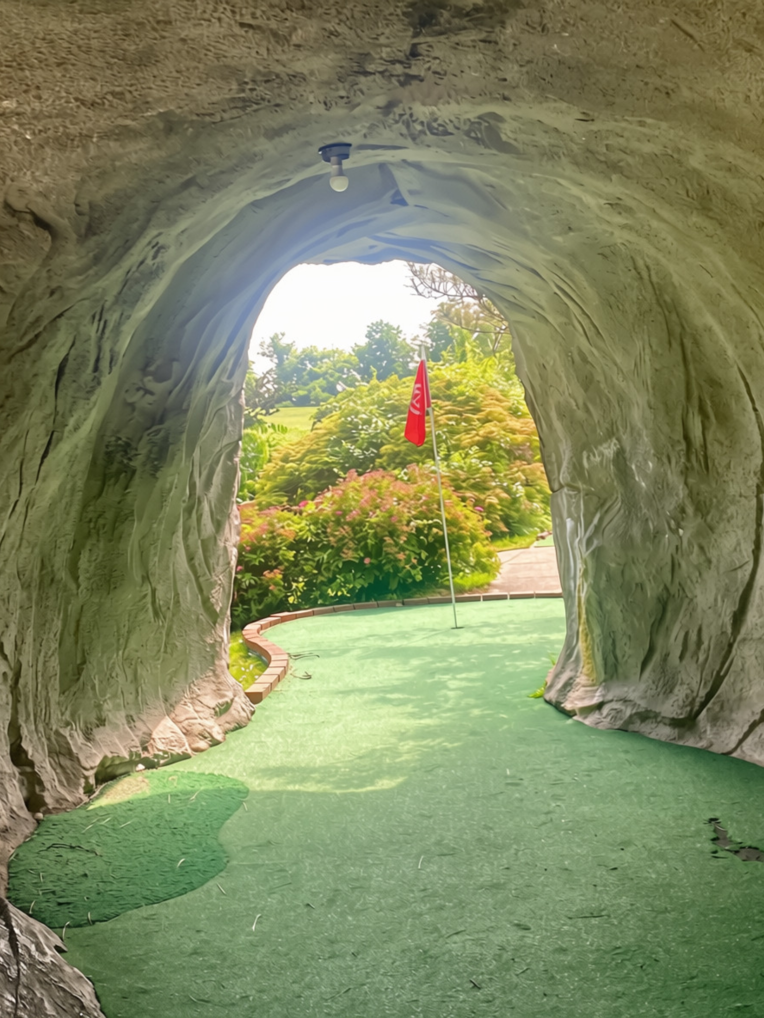 Cave on a miniature golf course at Hereford Golf Center