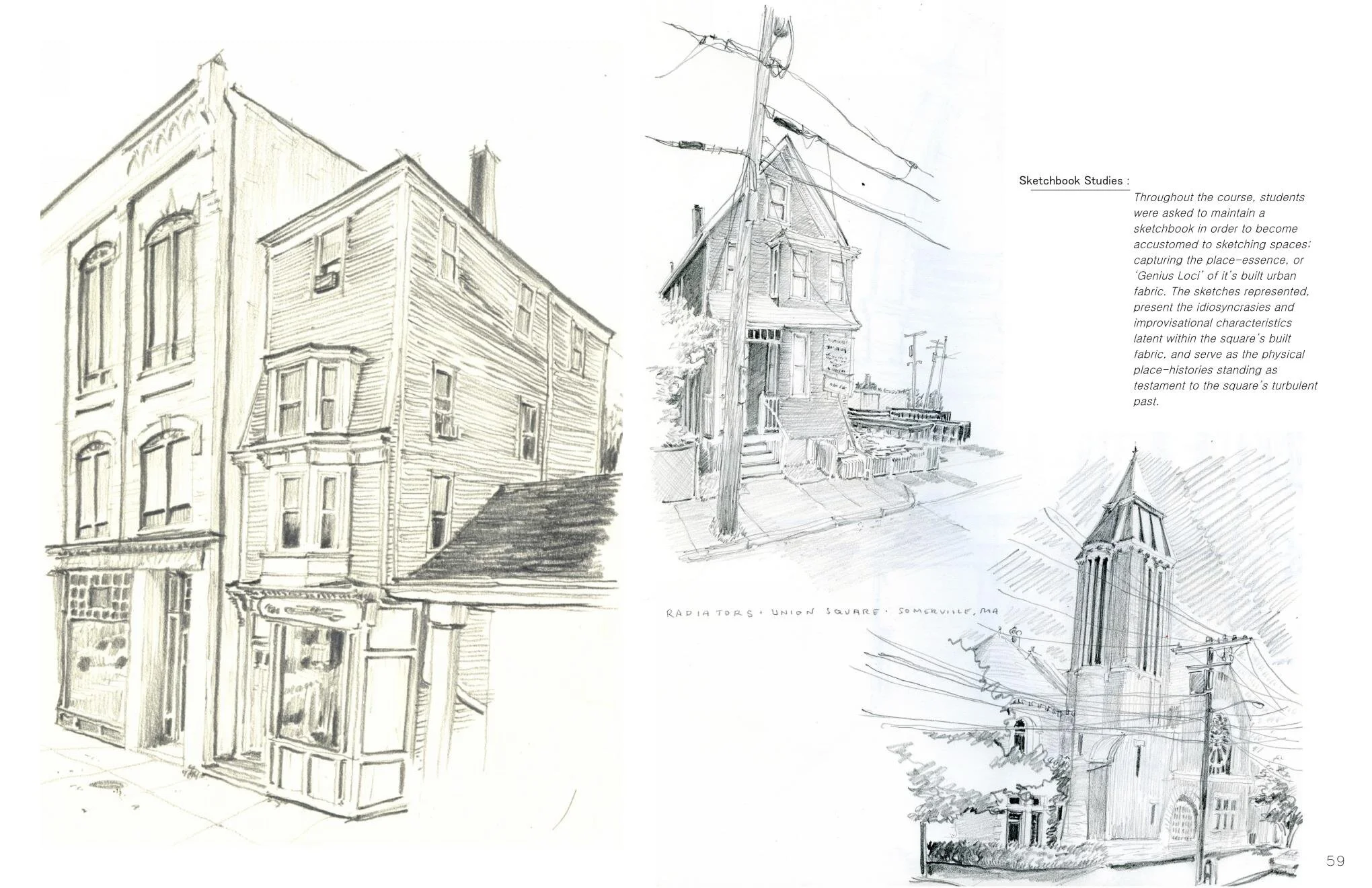 Architectural drawing sketchbook