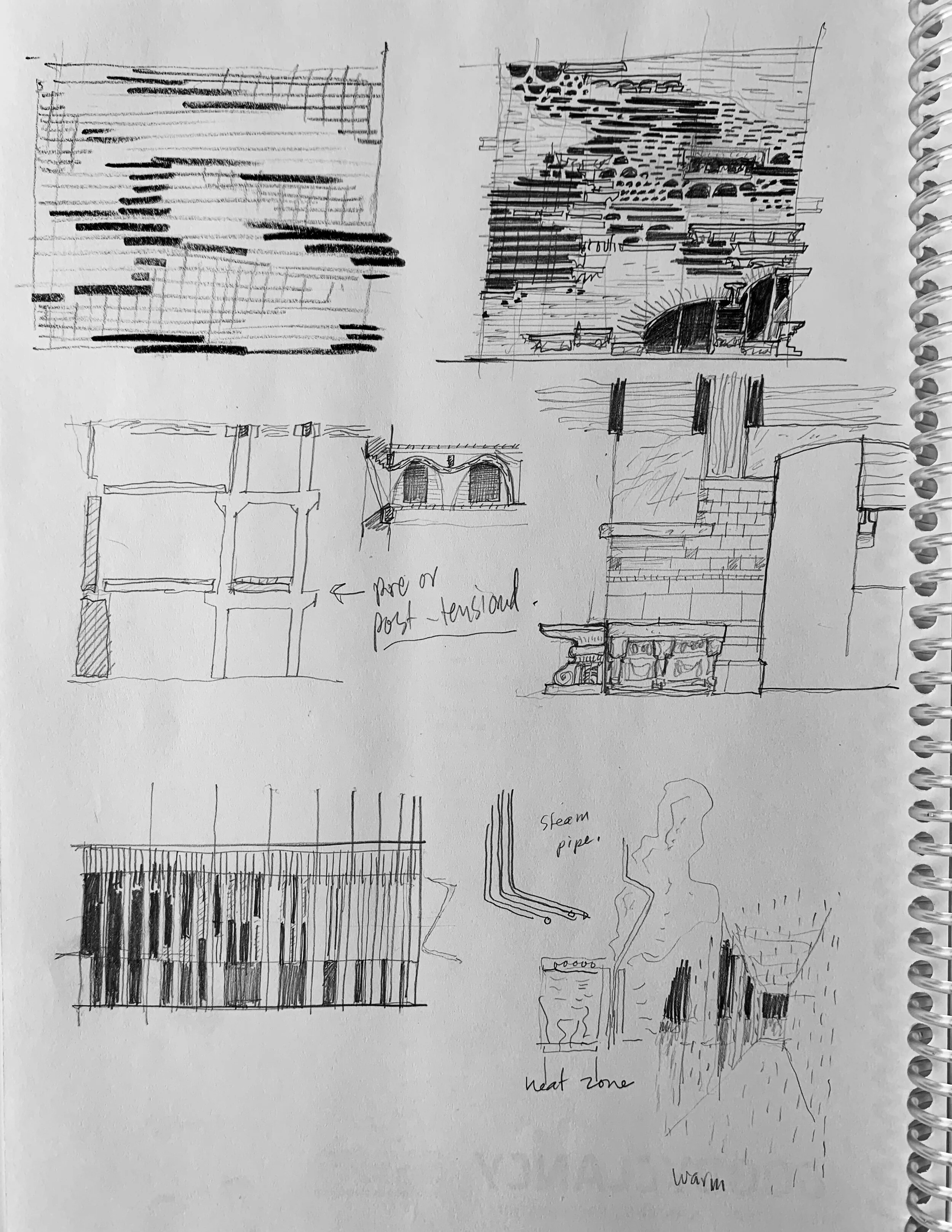 Architectural drawing sketchbook