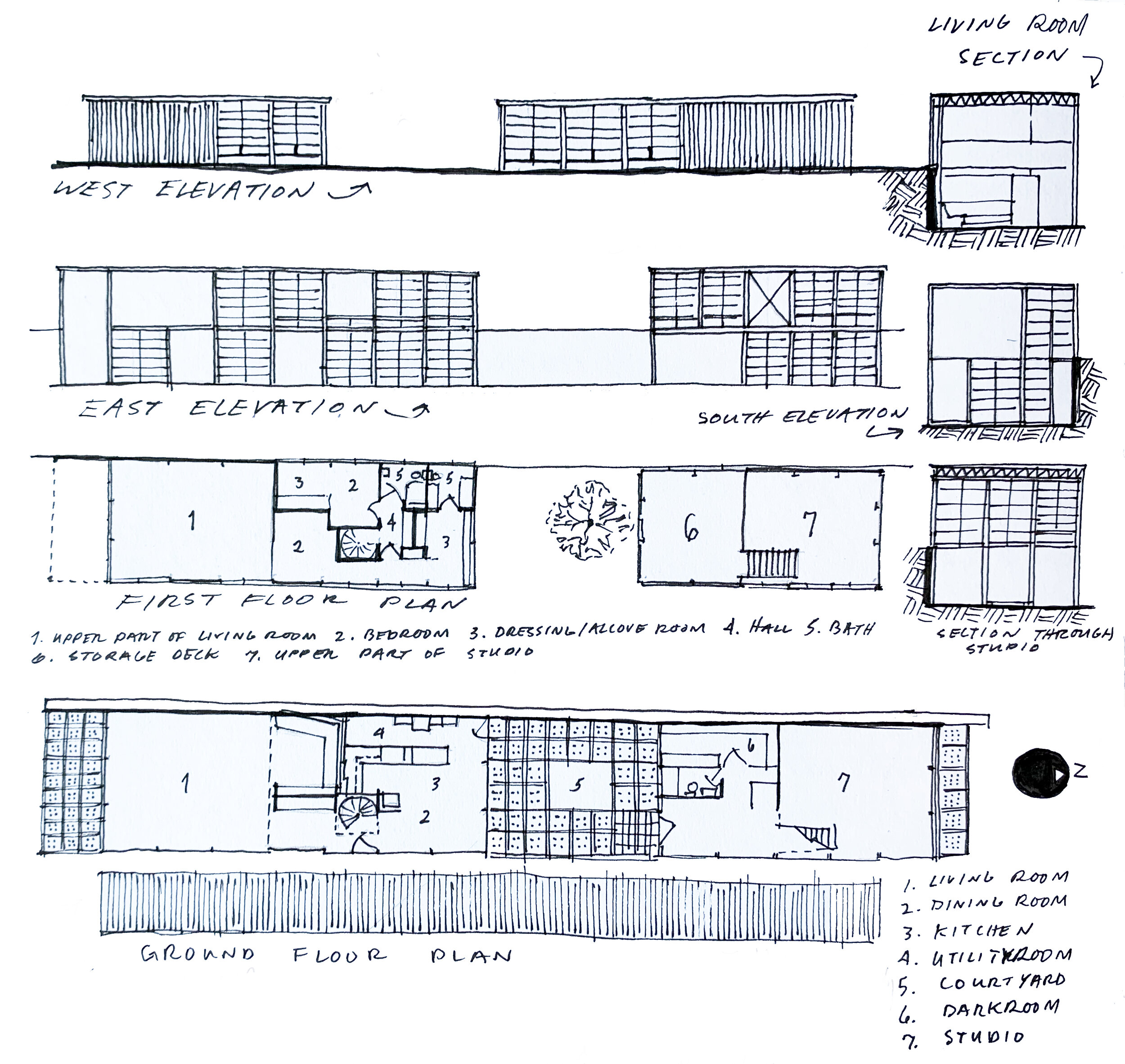 Architectural drawing sketchbook